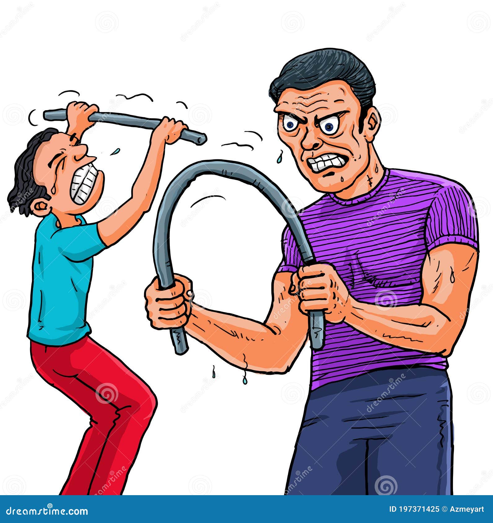 Strong And Weak Men - Cartoon Character | CartoonDealer.com #197371425