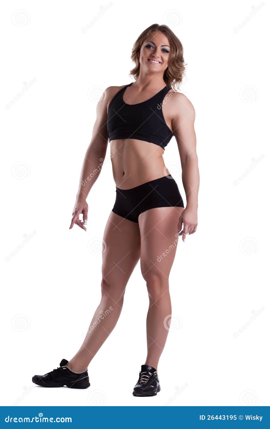 Strong Woman Full Height Body Builder Isolated Stock Image - Image of  isolated, builder: 26443195