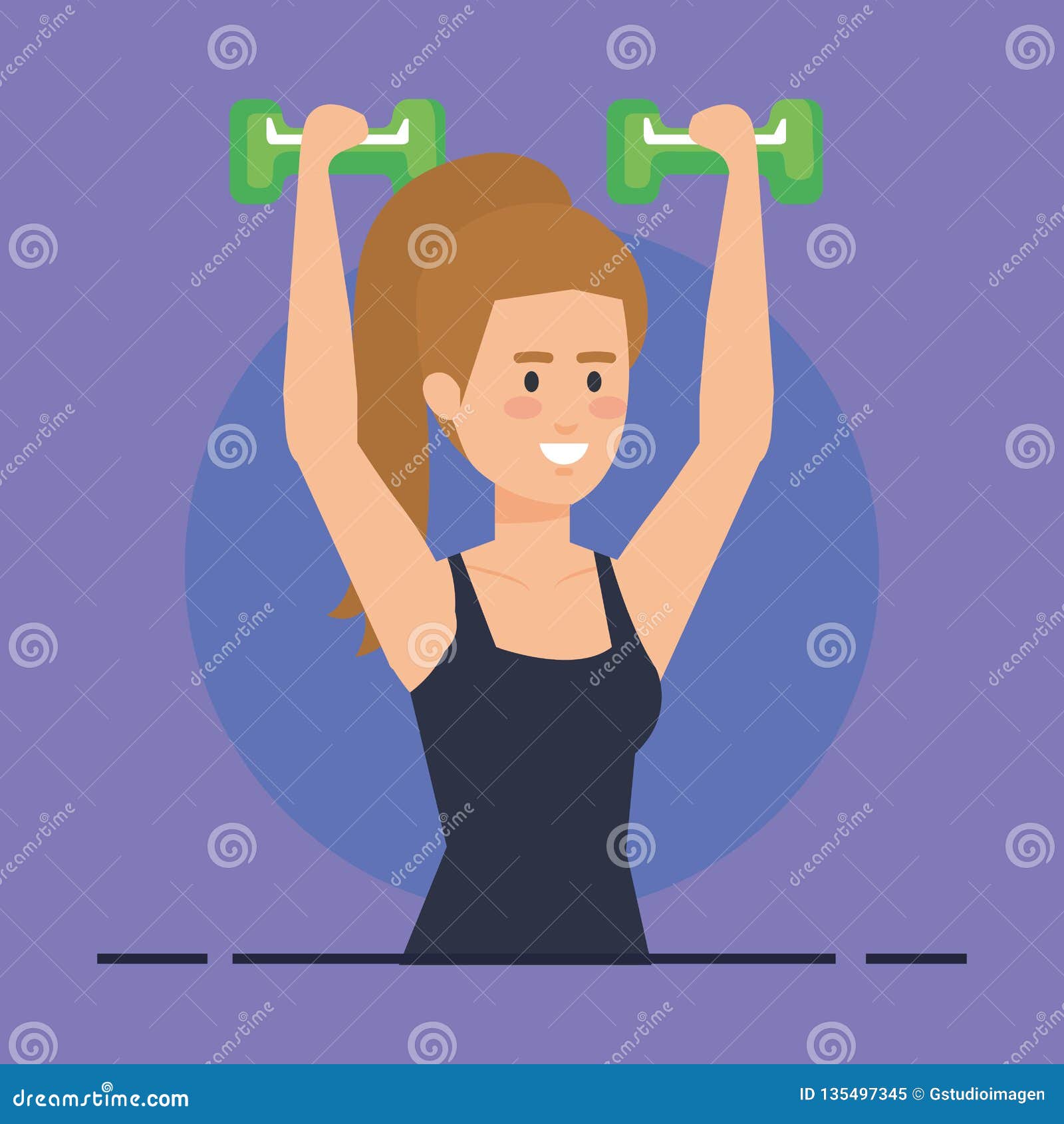 Strong Woman Lifting Weight Stock Vector - Illustration of human ...