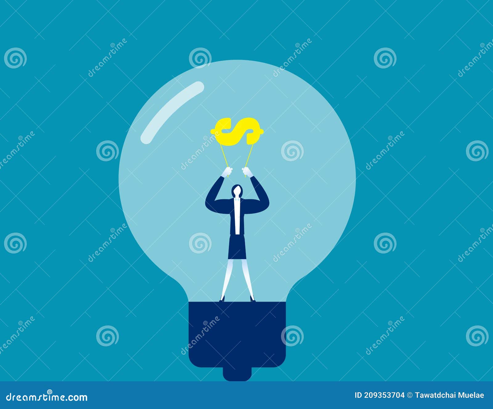 Stronger Business with Creativity and Financial. Business Light Bulb