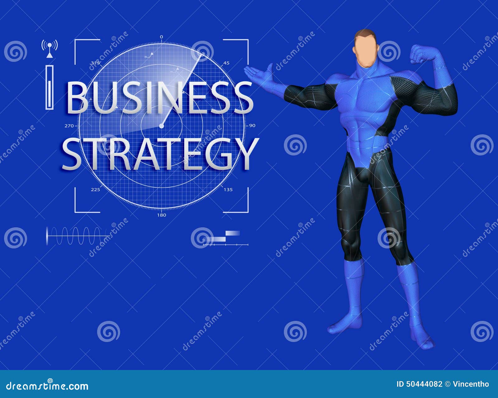 Strongman Introduce Strong Business Strategy Illustration Stock Photo Illustration of plan