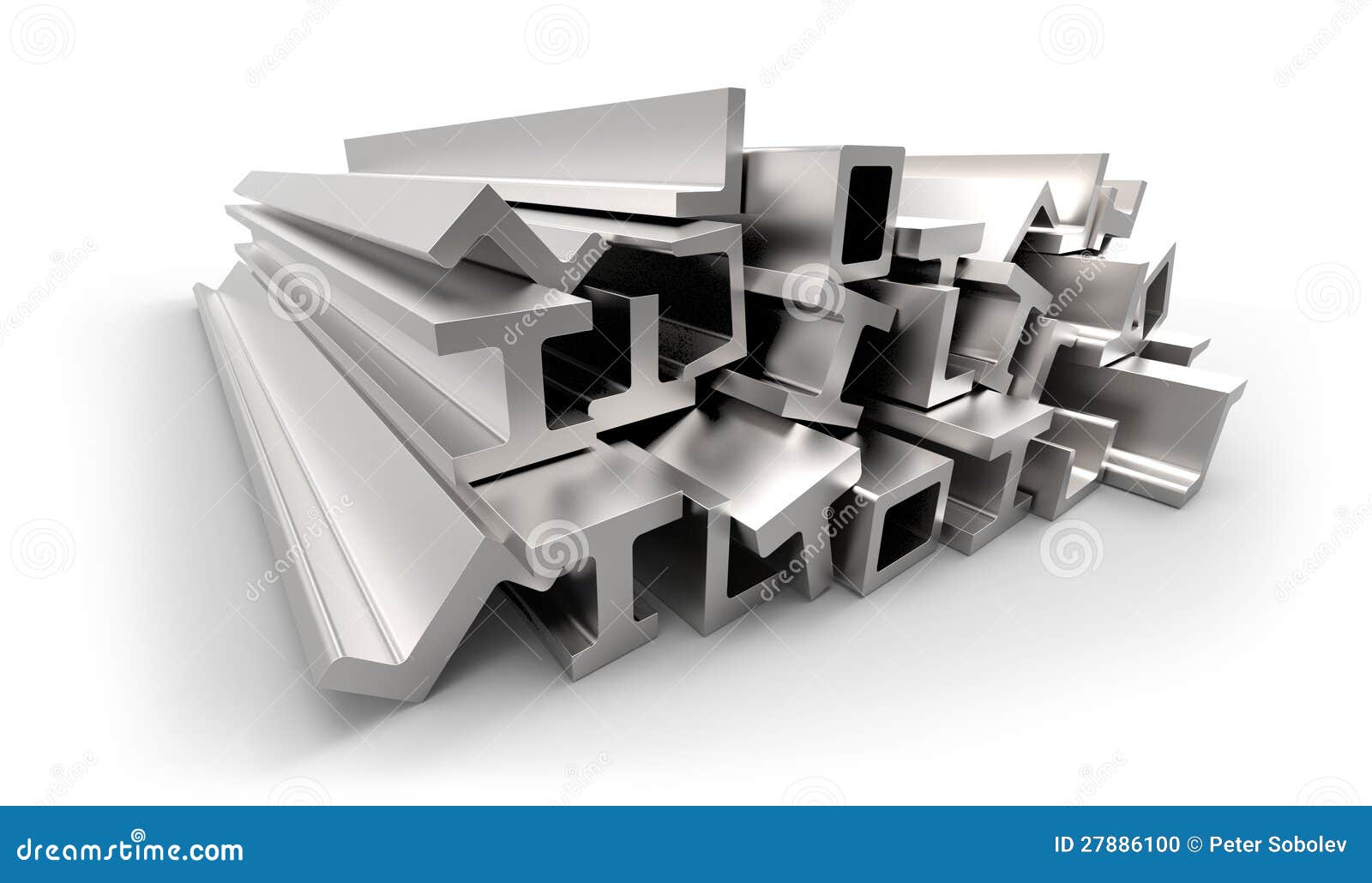 Structural metal shapes stock illustration. Illustration of aluminium