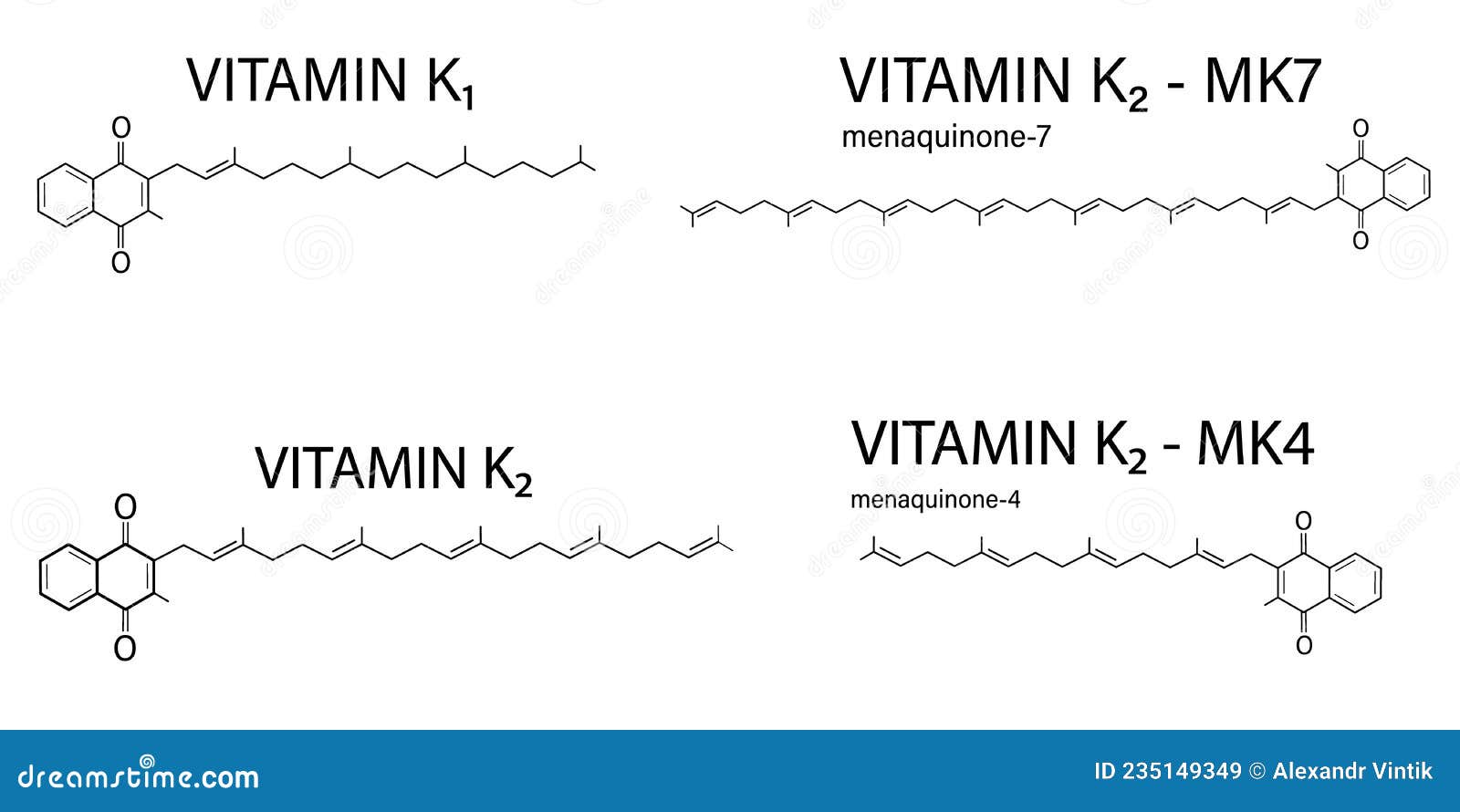 Structure Chimique De La Vitamine K1 Et K2 Formule Squelettique vitamin-k-structure