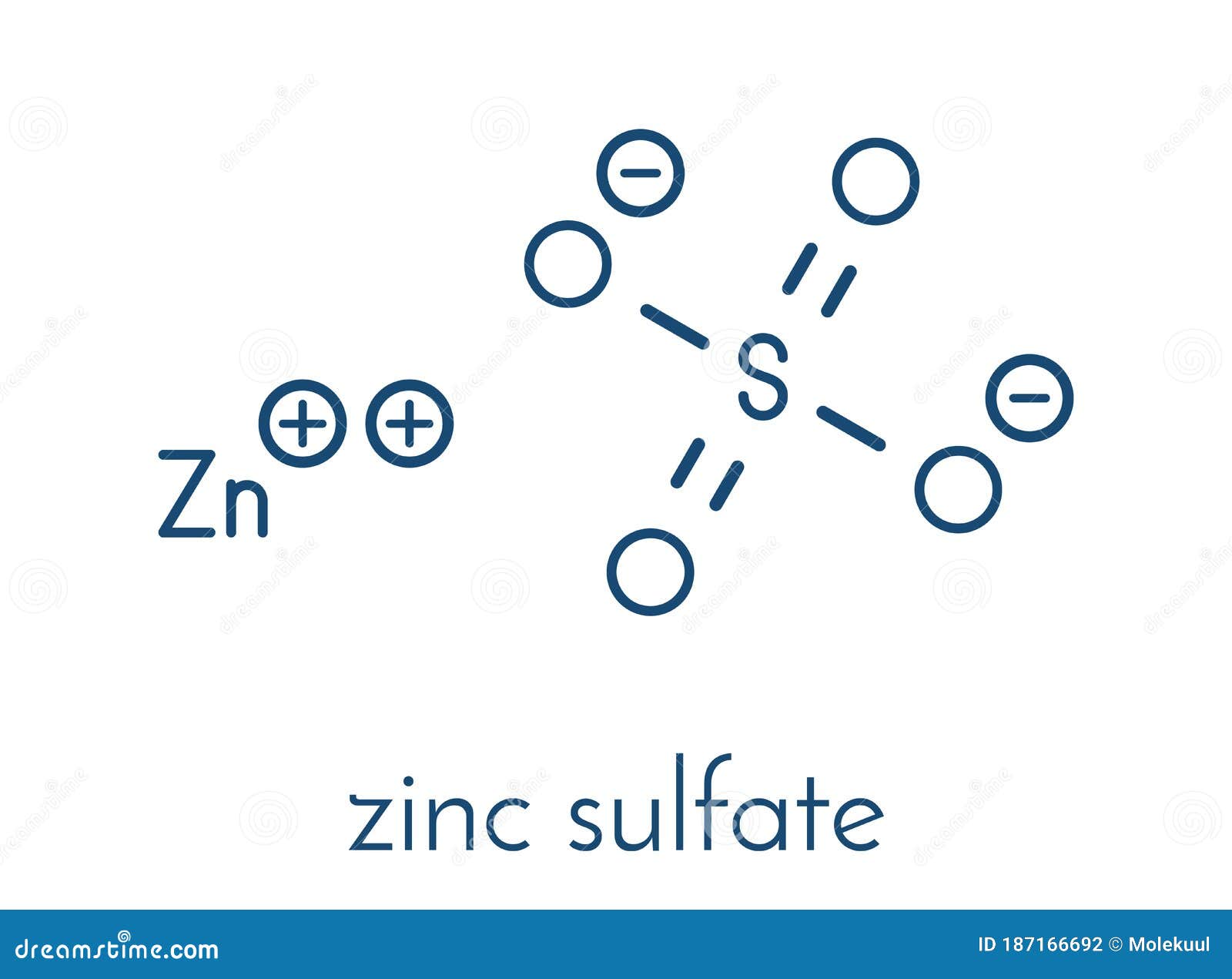 Structure Chimique De Sulfate De Zinc. Formule Squelettique