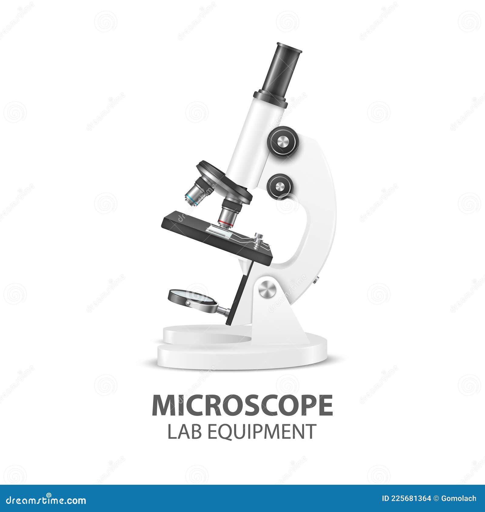 Microscope Vecteur Icône Objet Scientifique Isolé Sur Fond Blanc
