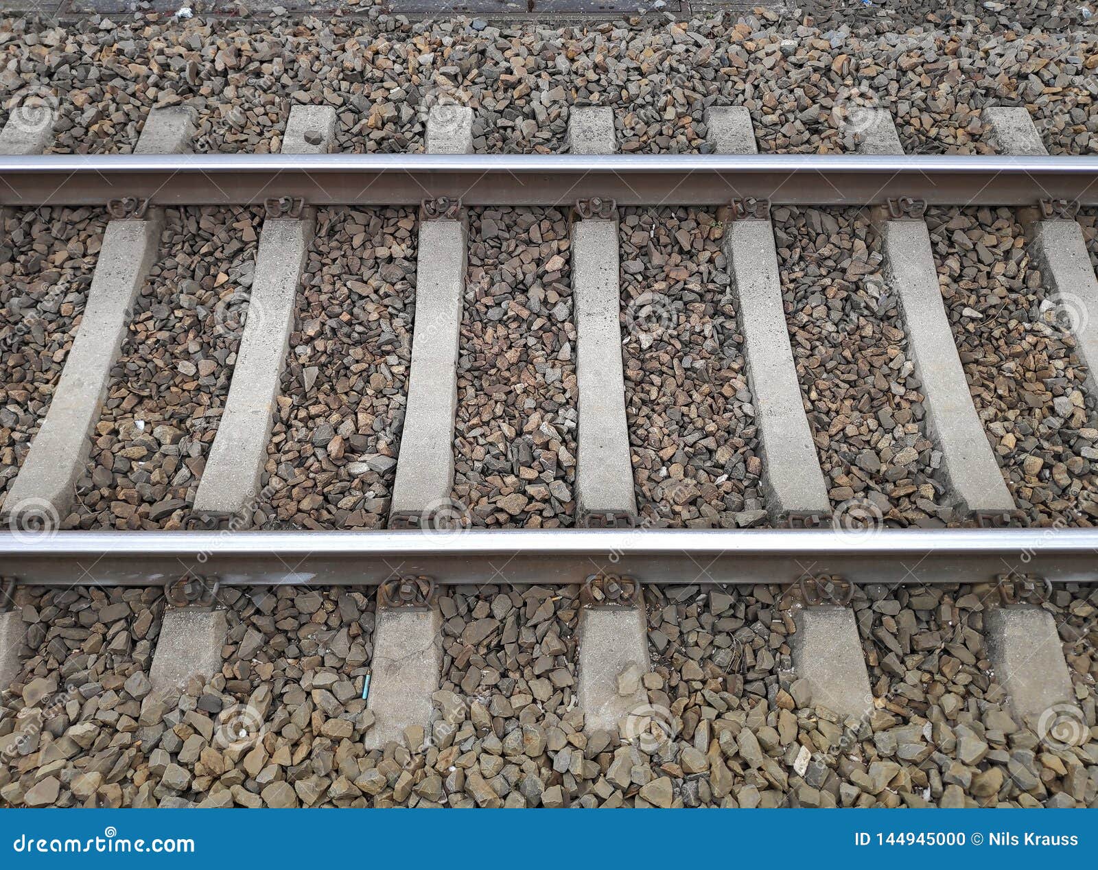 Structure European Railroad Tracks with Stones Stock Photo Image of
