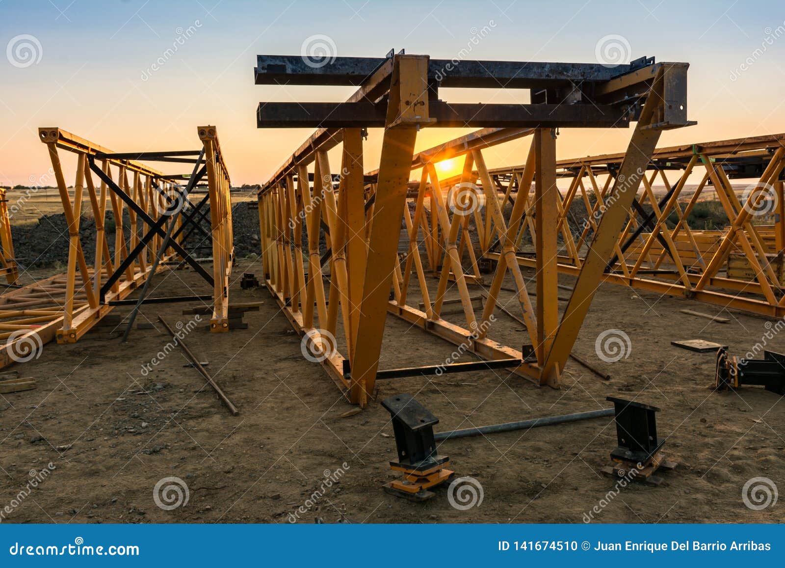 Structure of Irons for the Construction of a Bridge Stock Photo Image