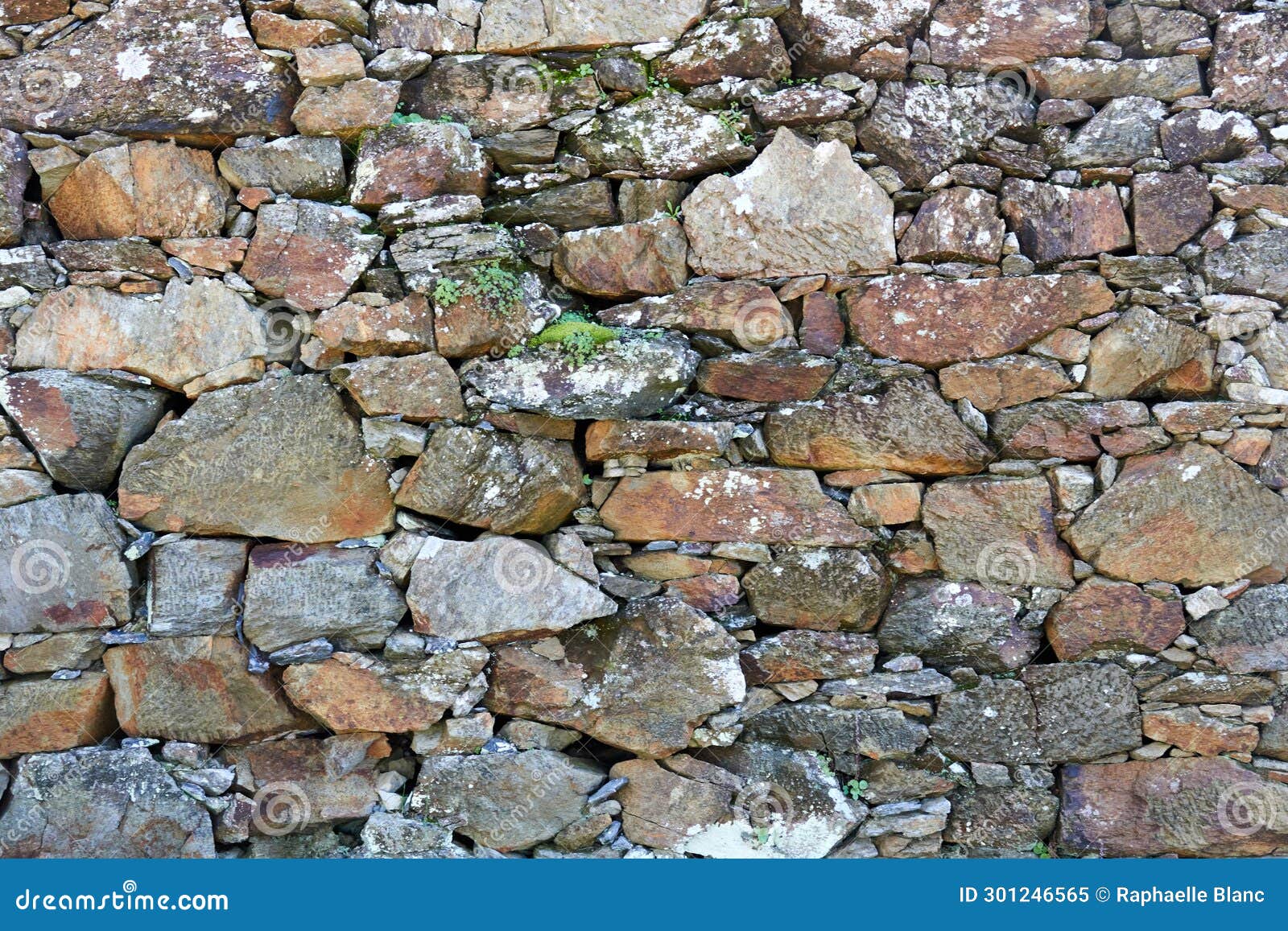 Structure Layout of a Stone Wall in Portugal Stock Image Image of