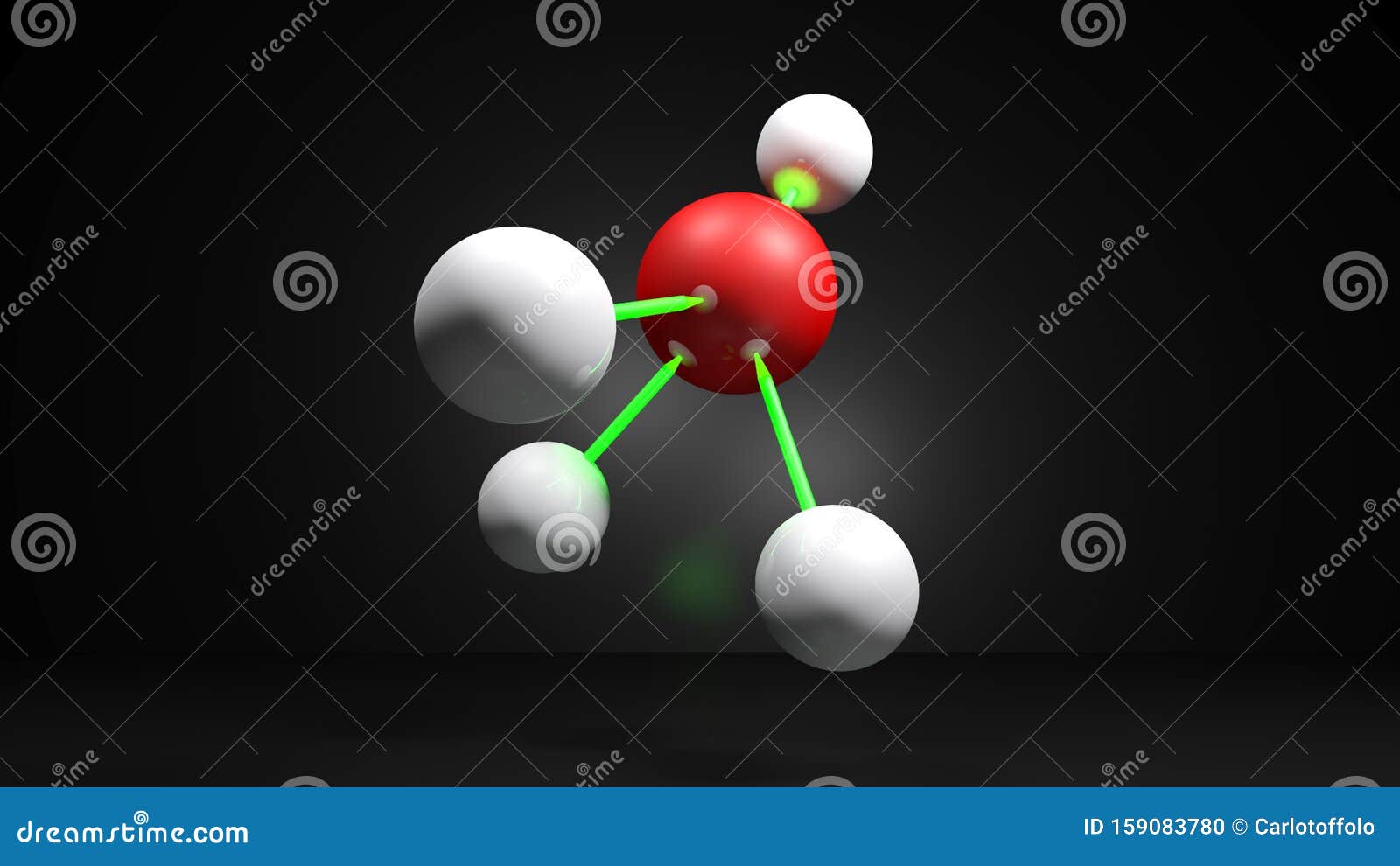structure model of ch4 methane molecule - 3d rendering 