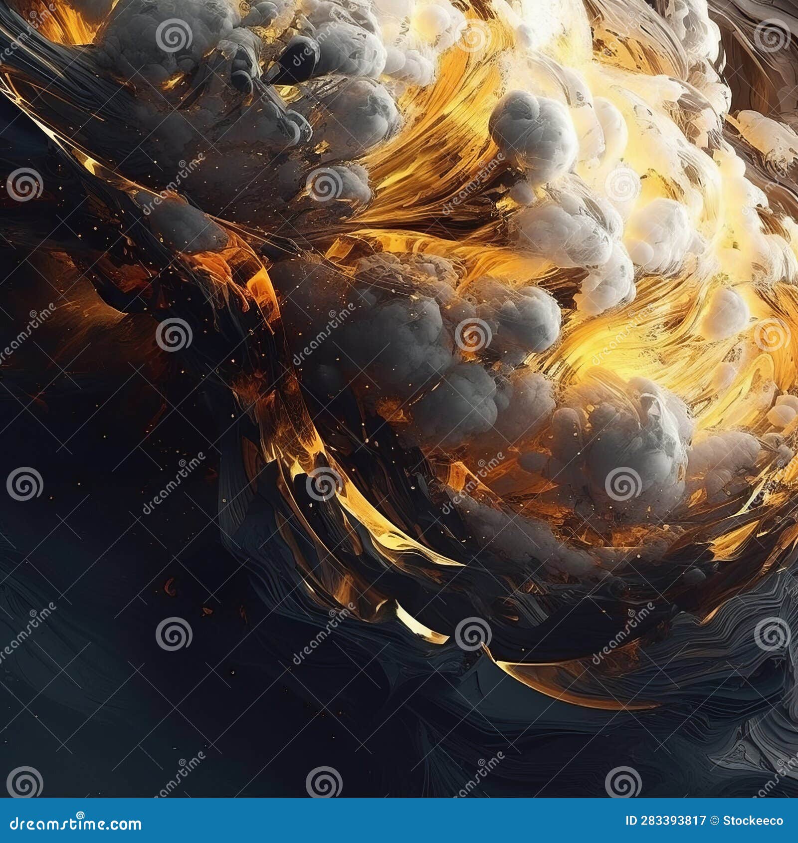 Structured Chaos: a Cinematic Digital Art Piece of Smoke and Fire in a