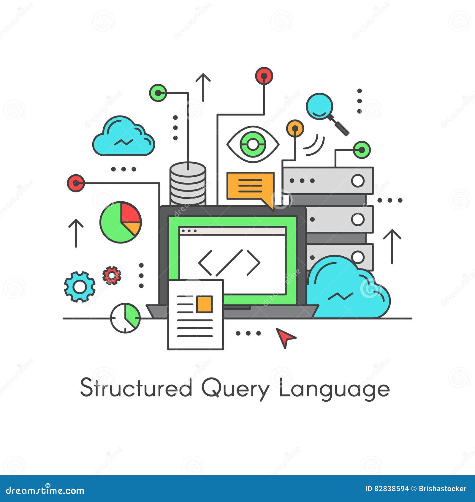 Structured Query Language SQL Stock Illustration - Illustration of