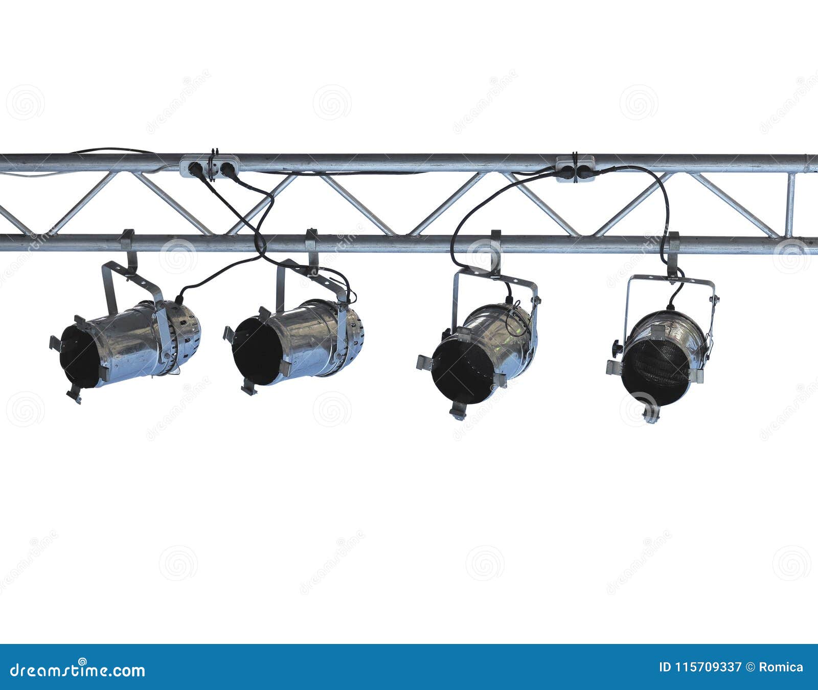 Structures of Stage Illumination Lights Equipment Isolated Stock Image