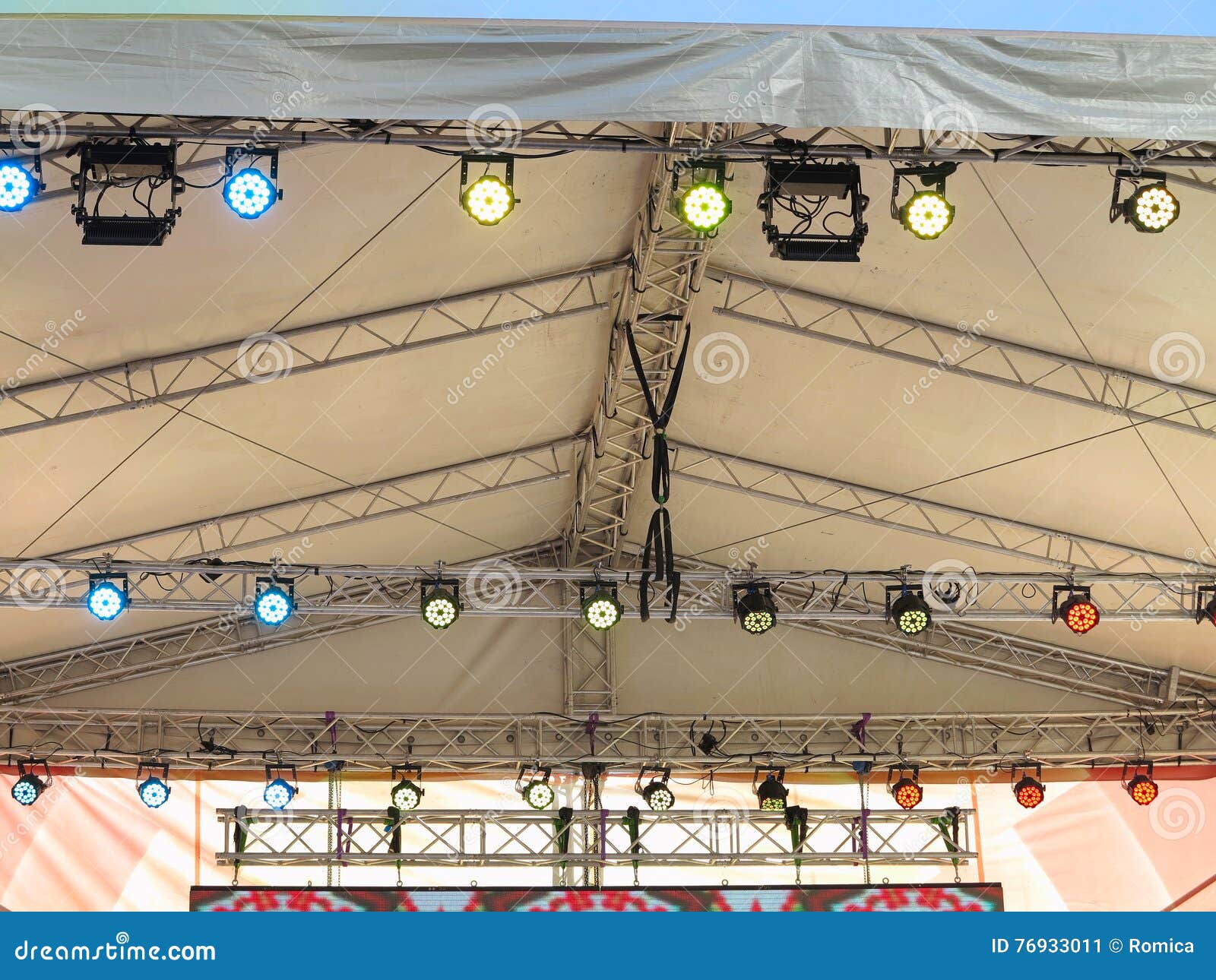 Structures of Stage Illumination Lights Equipment Stock Image Image