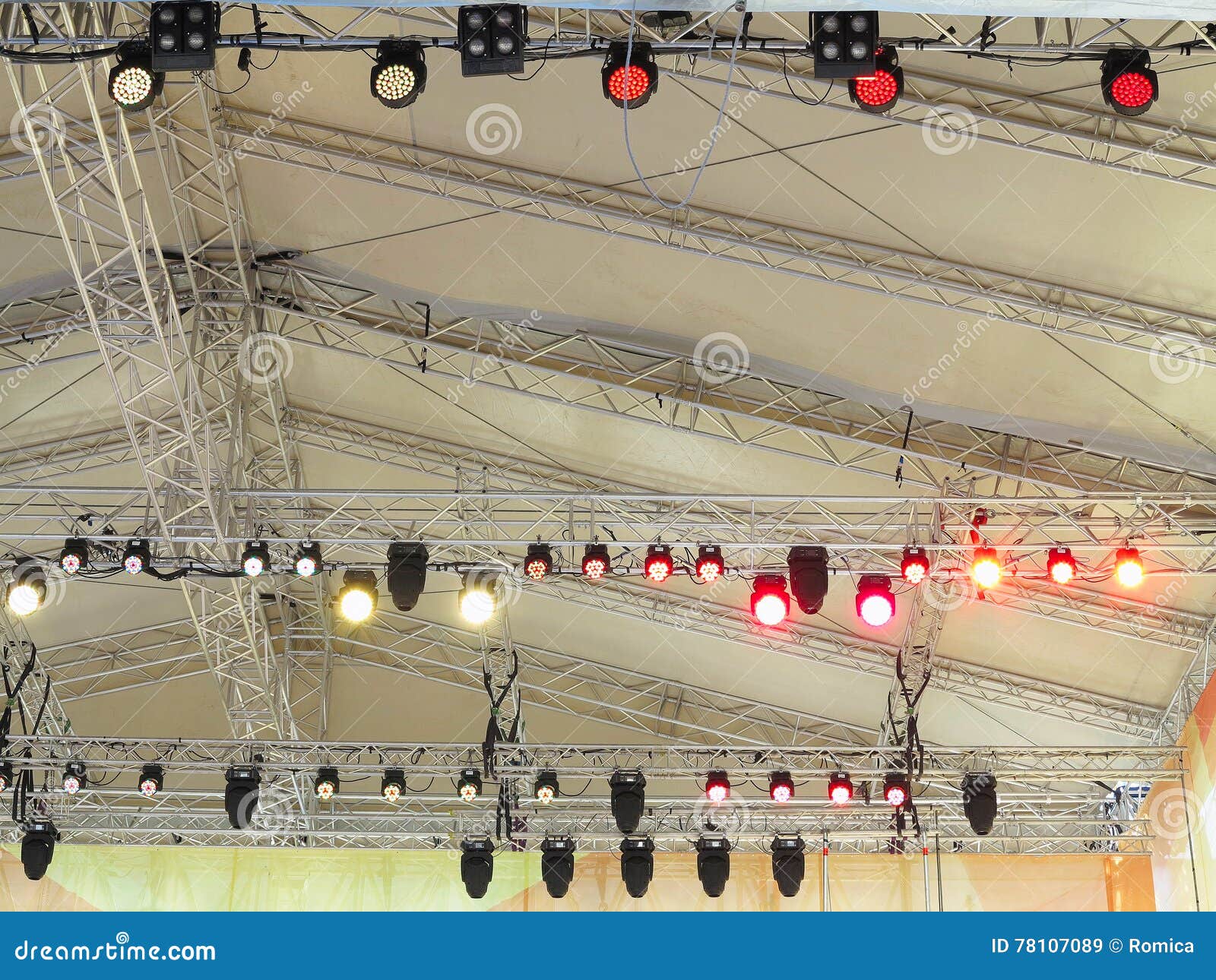 Structures of Stage Illumination Lights Equipment Stock Image Image