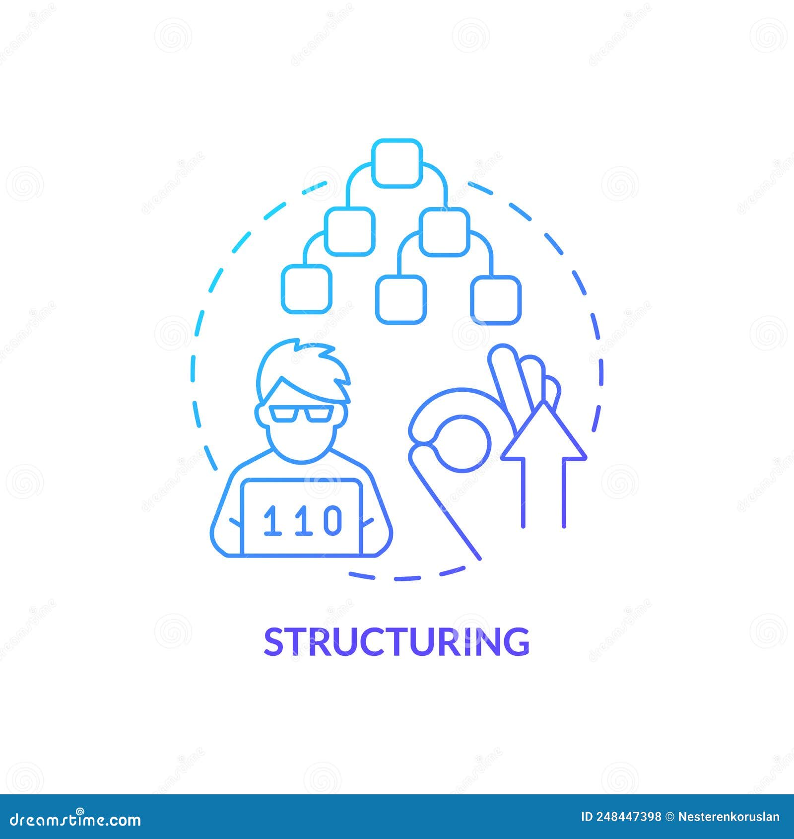 Structuring Blue Gradient Concept Icon Stock Vector - Illustration of ...