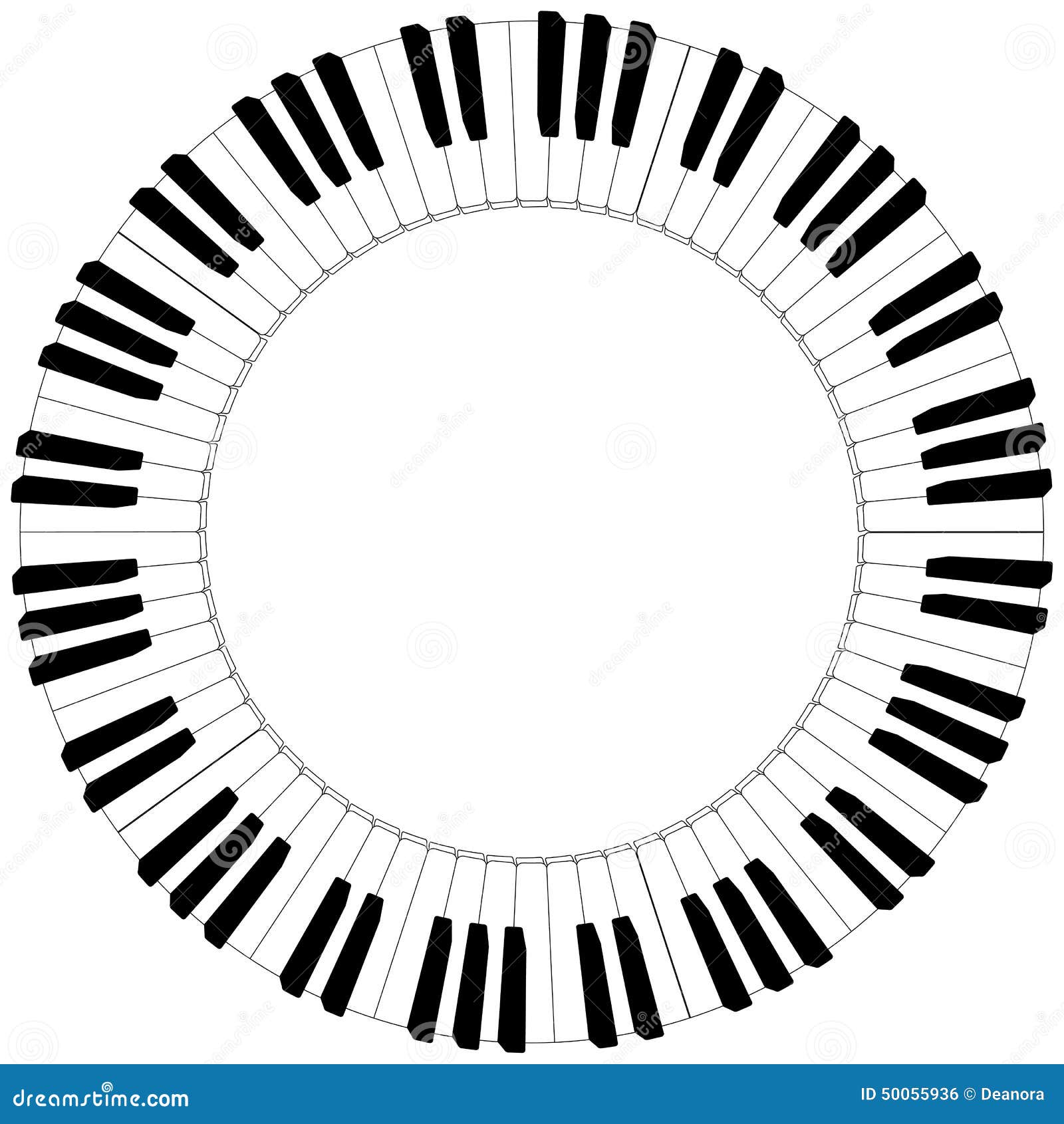 Struttura in Bianco E Nero Rotonda Della Tastiera Di Piano