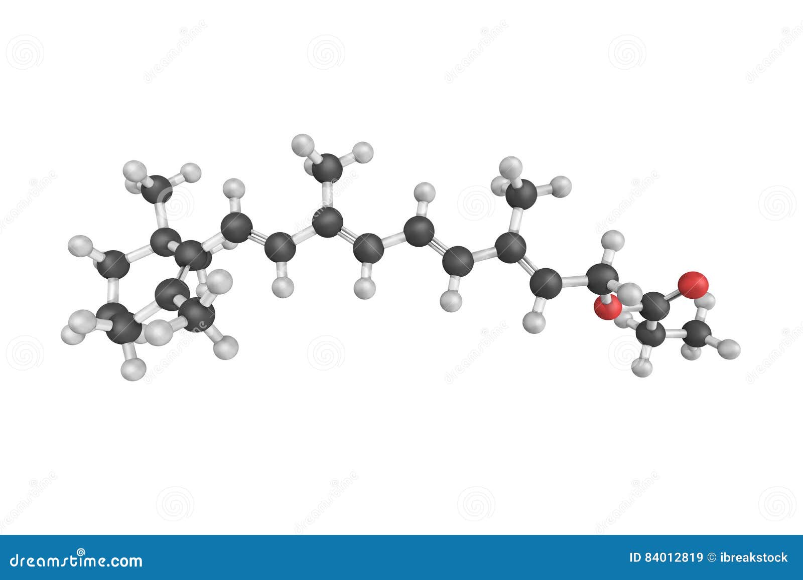 Struttura 3d del proponiato di Retinyl, un retinoide delicato e tollerabile Può essere utile nell'alleviamento delle grinze e nell'alleggerimento dei punti hyperpigmented