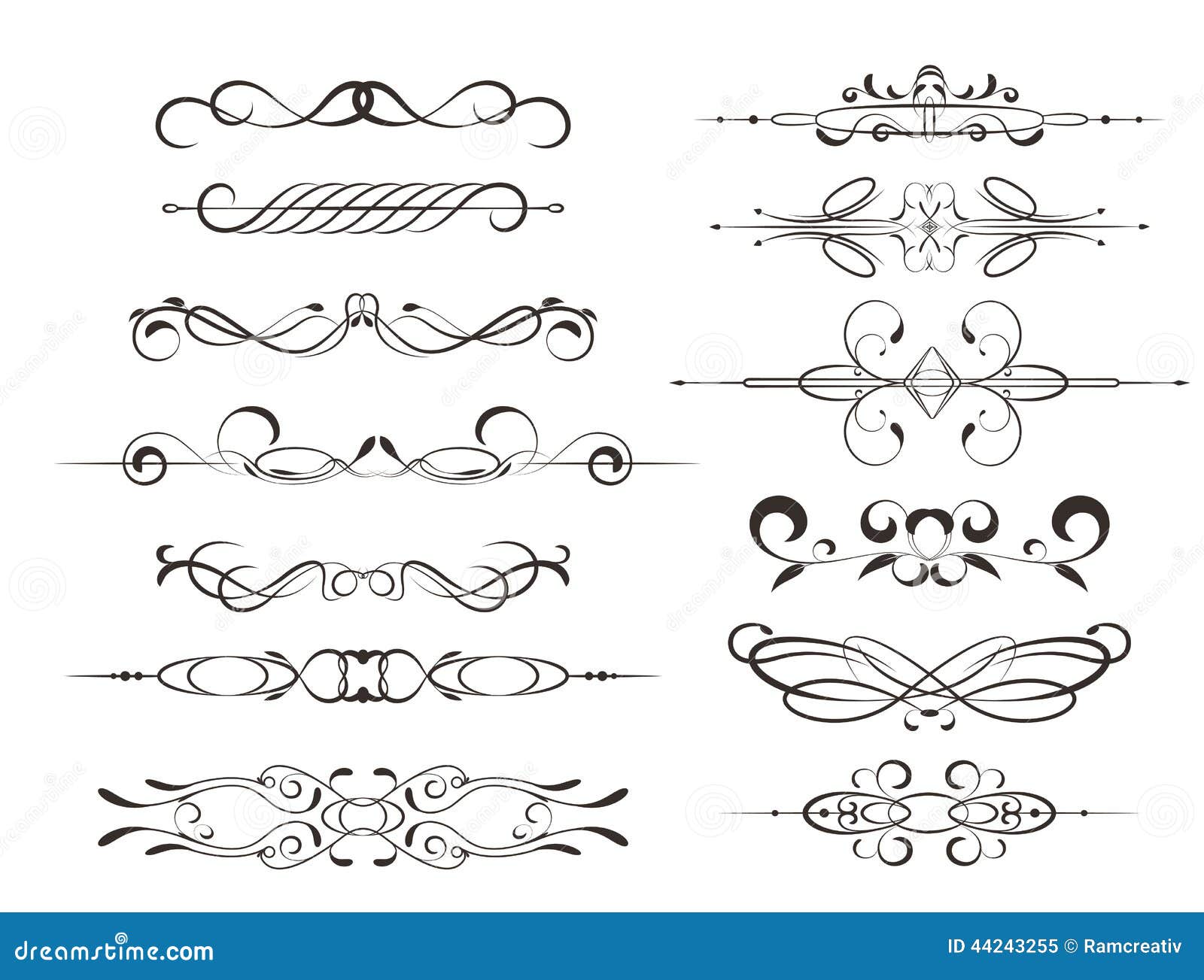Strutture Decorative Elementi Calligrafici Di Progettazione O Decorazioni Illustrazione Vettoriale Illustrazione Di Floreale Disegno 44243255