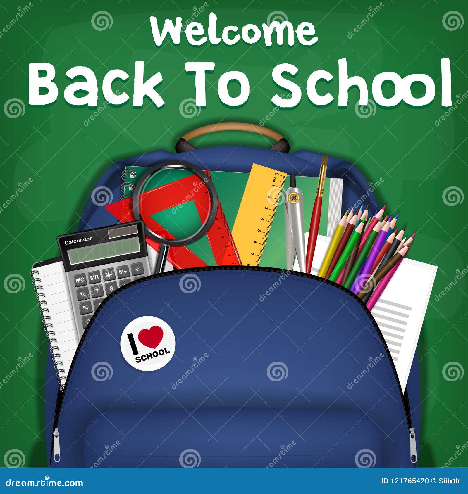 Student Backpack Back To School Sale Promotion Stock Vector