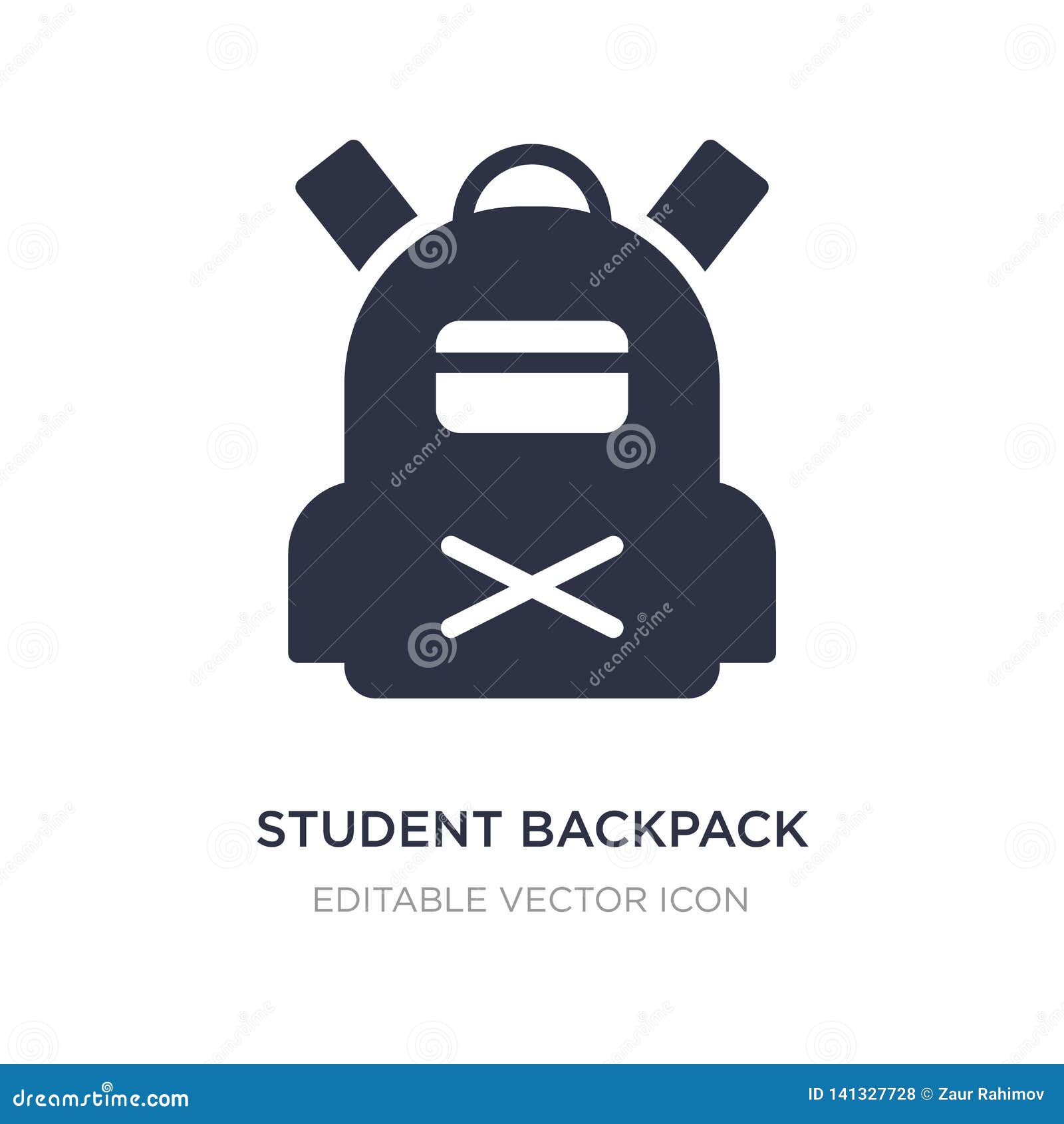 Student Backpack Icon on White Background. Simple Element Illustration ...