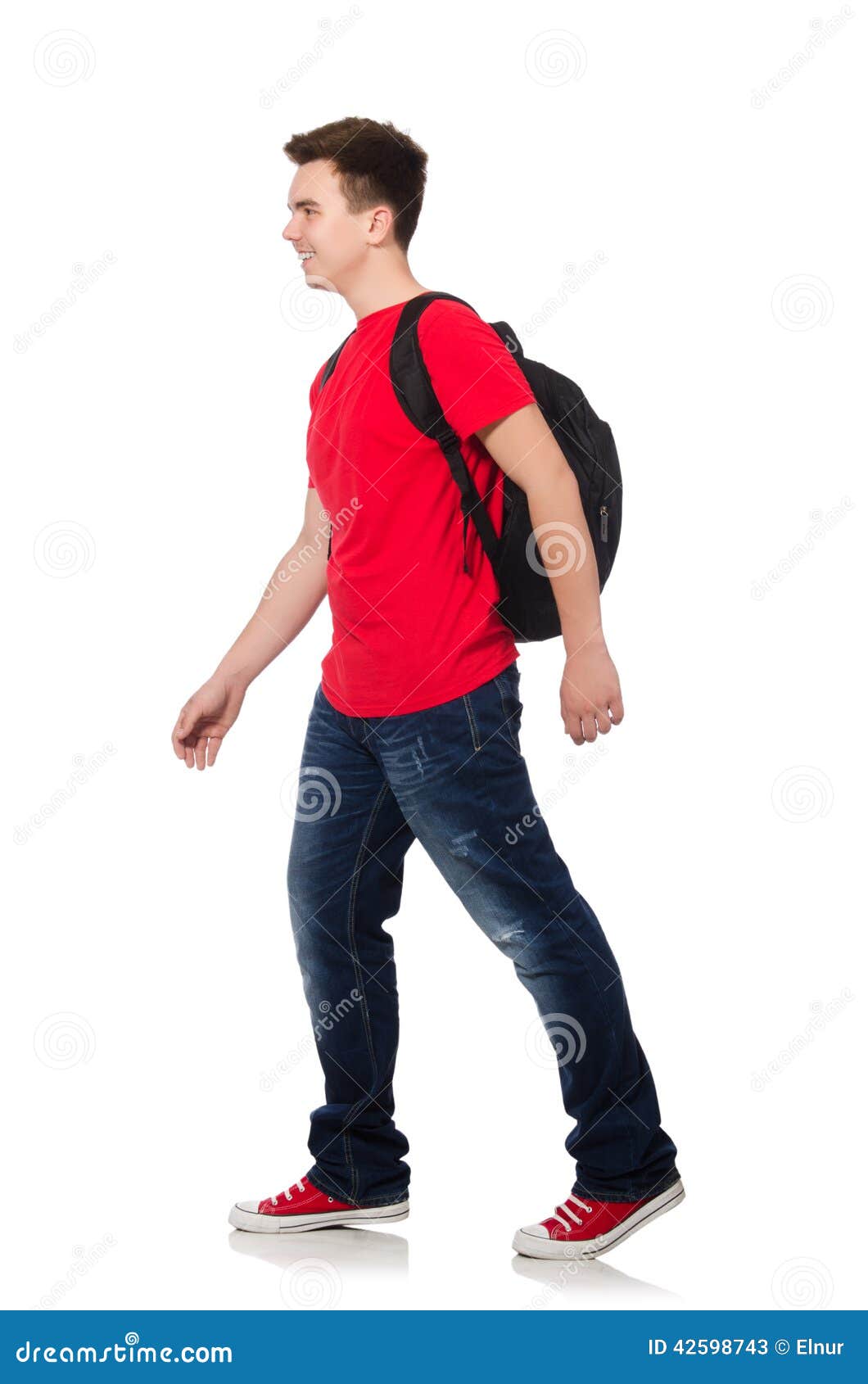 Student with Backpack Isolated Stock Image - Image of books, class ...