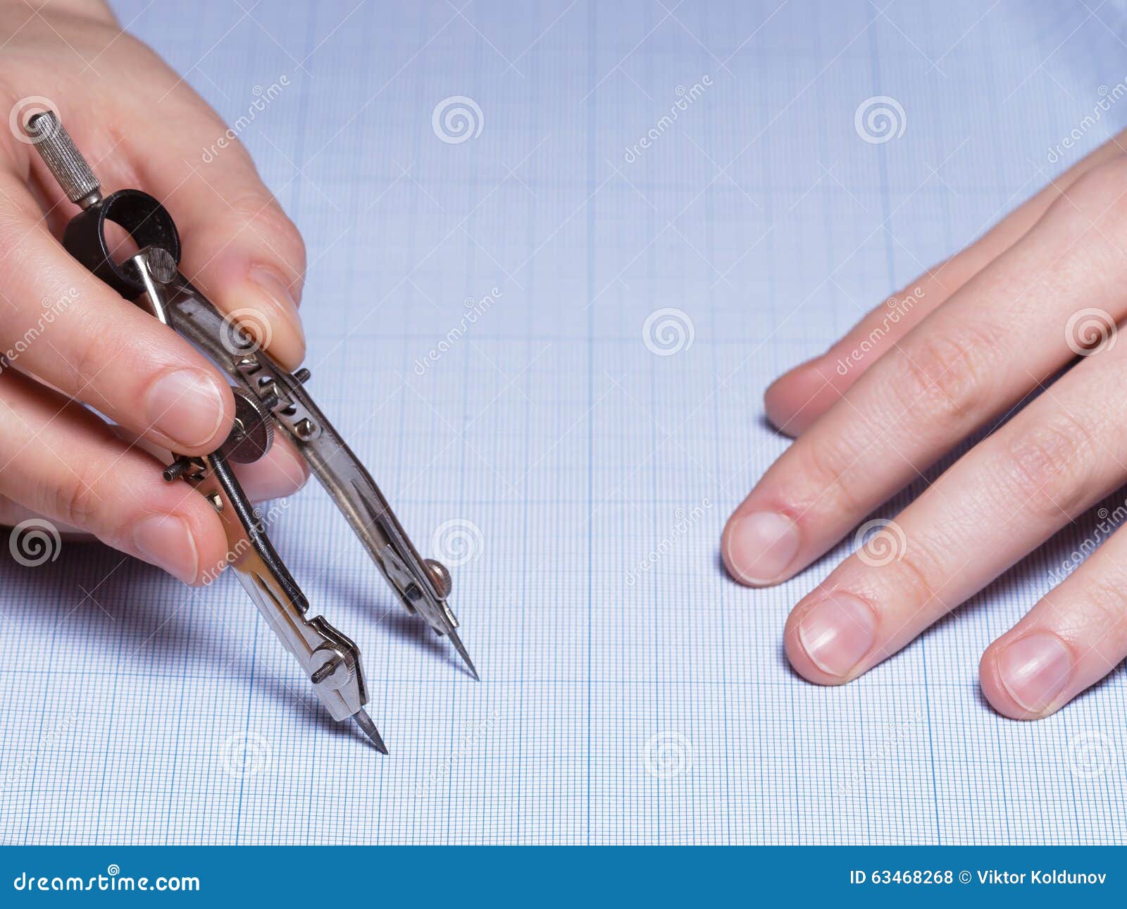 Student Begins To Draw a a Complicated Project on a Clean Sheet of ...