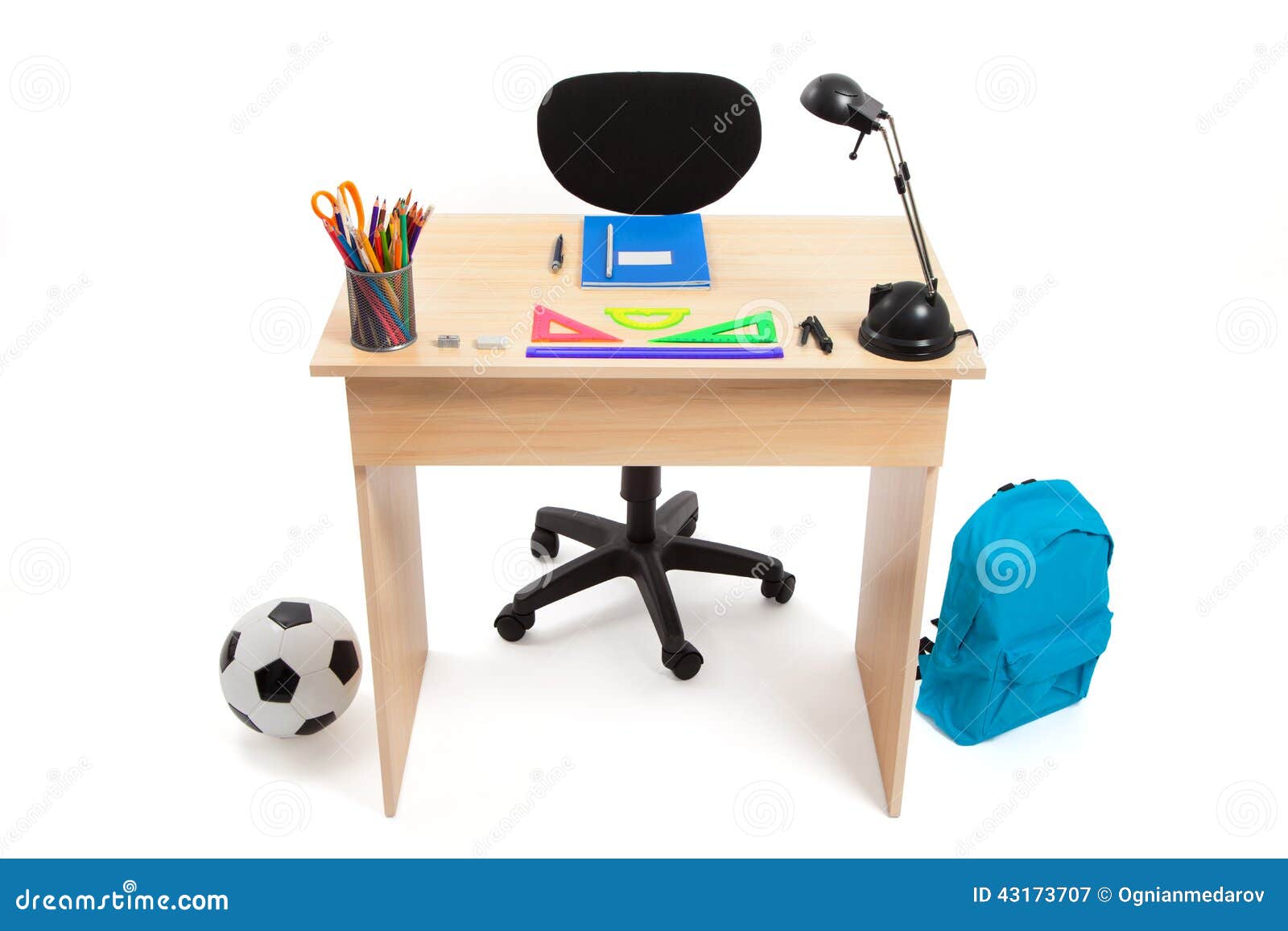 Student Desk Stock Photo Stock Image Image Of Stationery 43173707