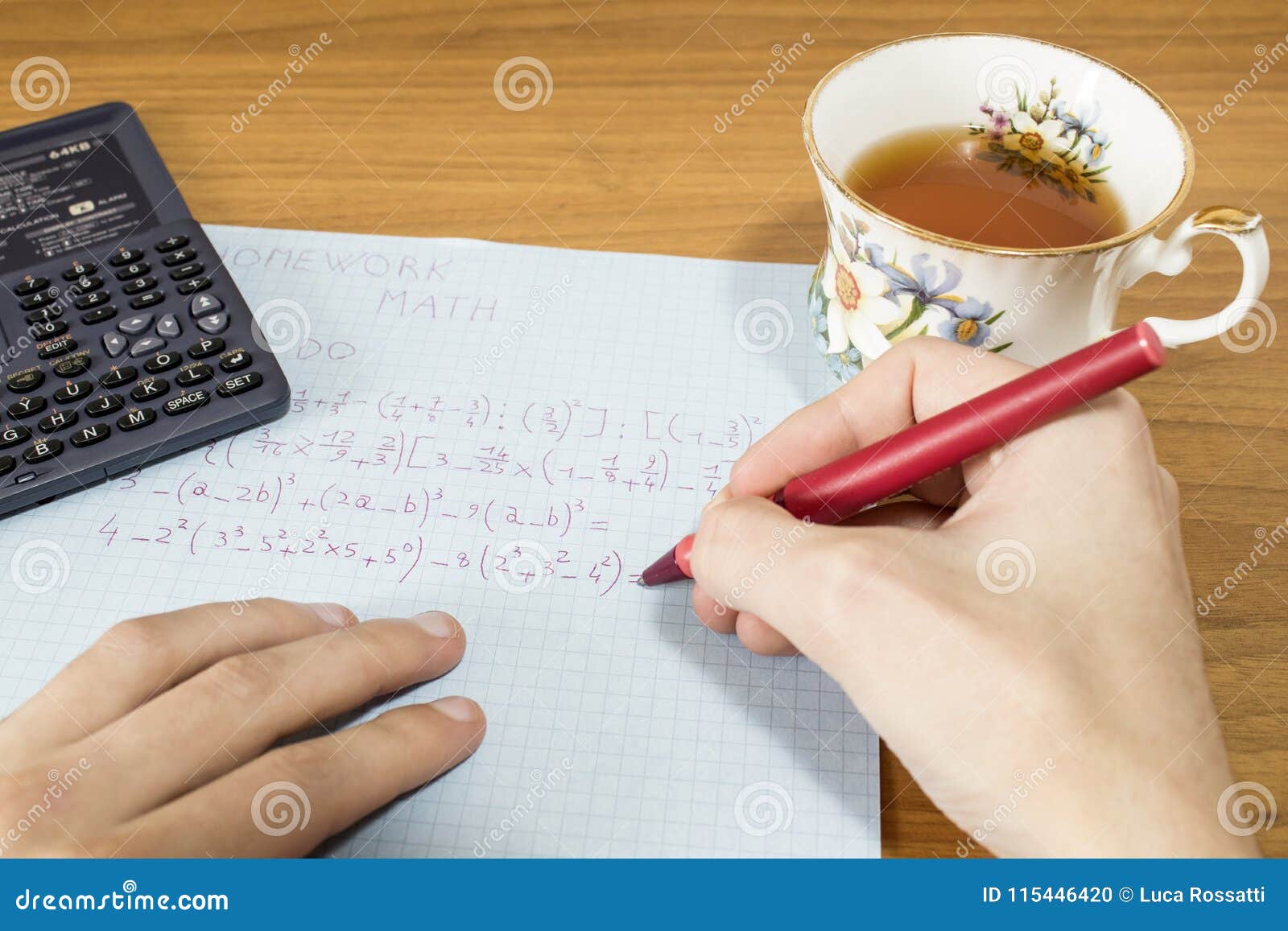 Do math homework in pen