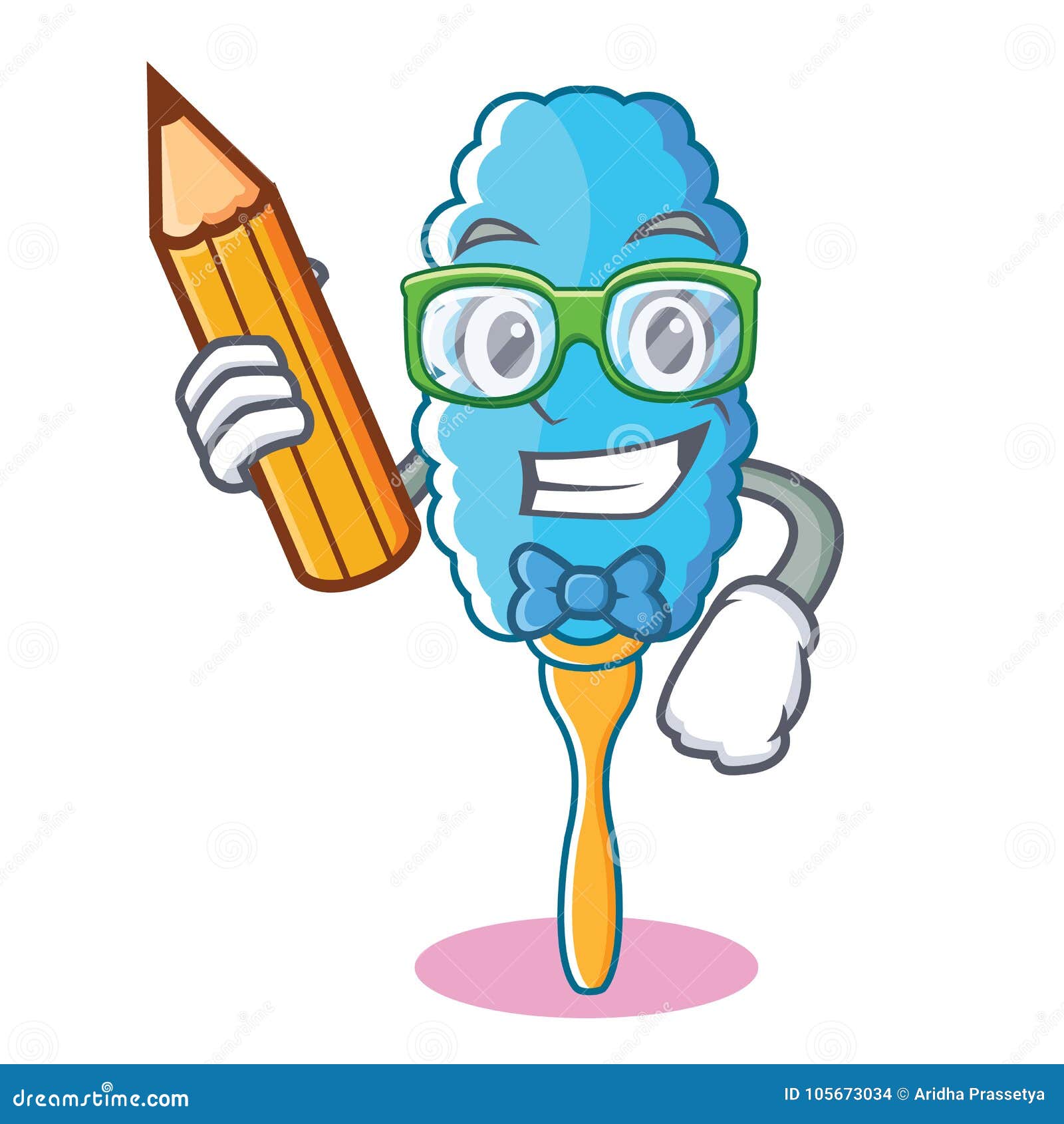 Student Feather Duster Character Cartoon Stock Vector Illustration of