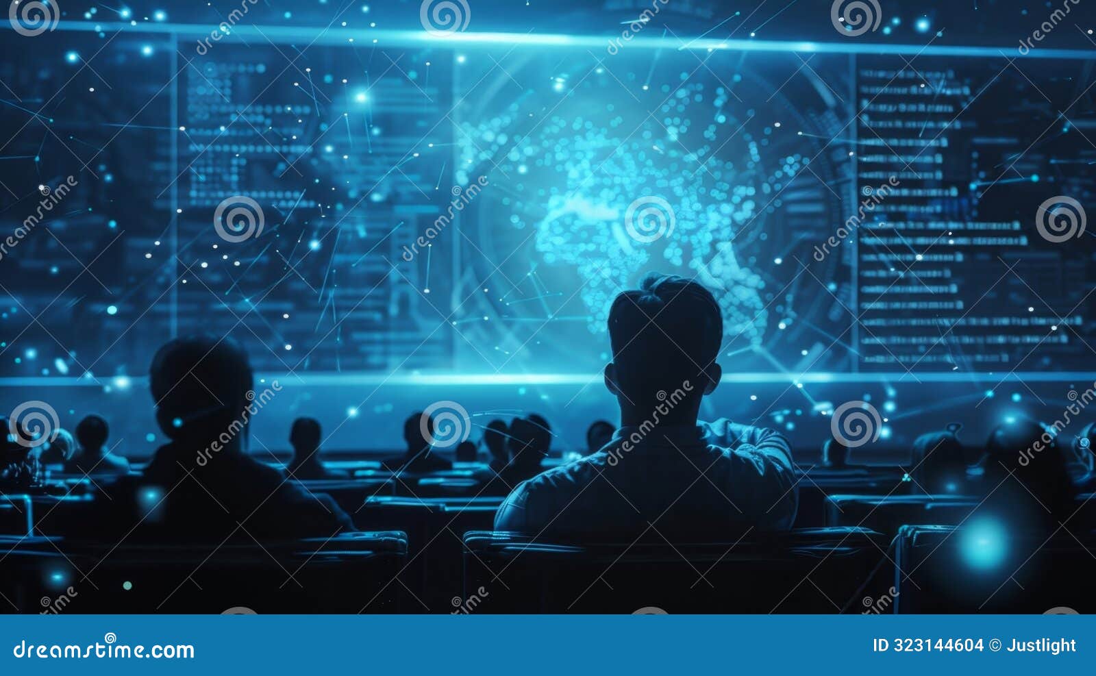 a student in a foreign country attends a lecture understanding every word thanks to their realtime language translation