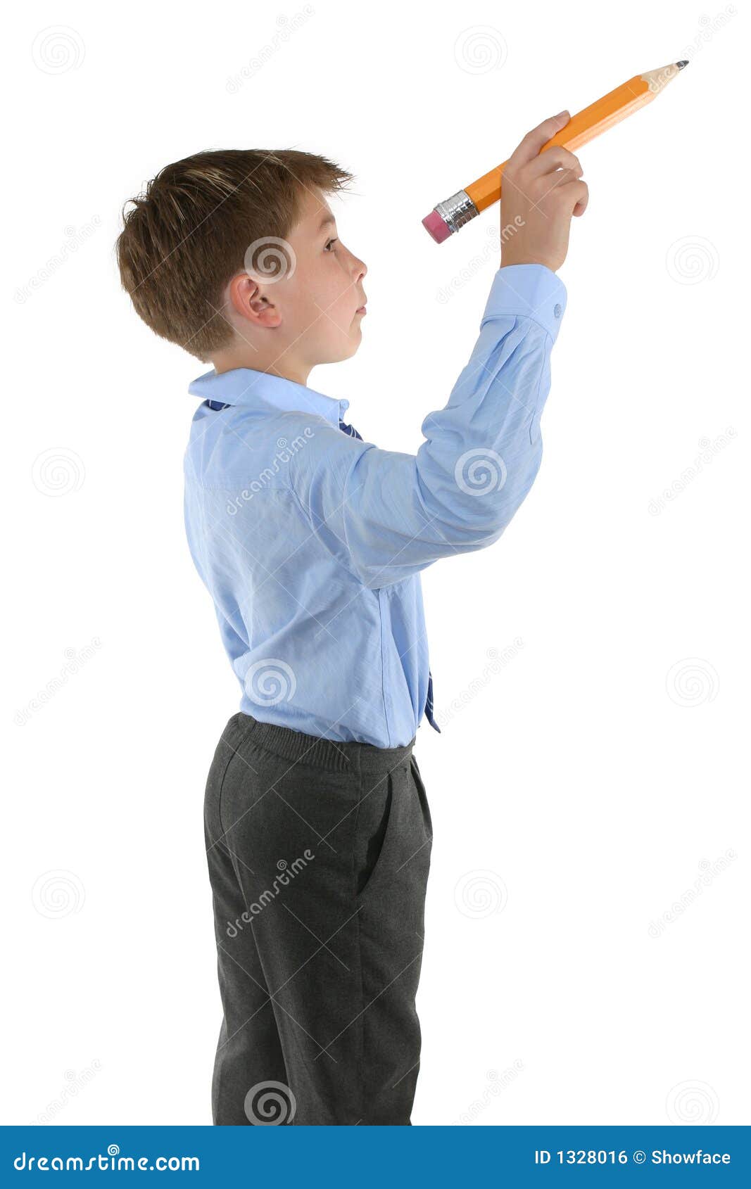 Student Holding a Pencil about To Write Stock Photo Image of academic