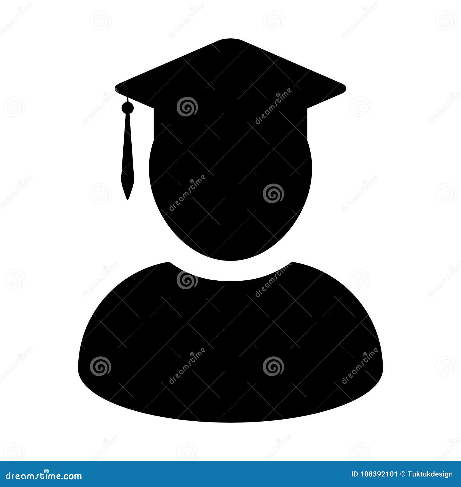 Student Icon Vector Male Graduation Profile Avatar With Mortar Board