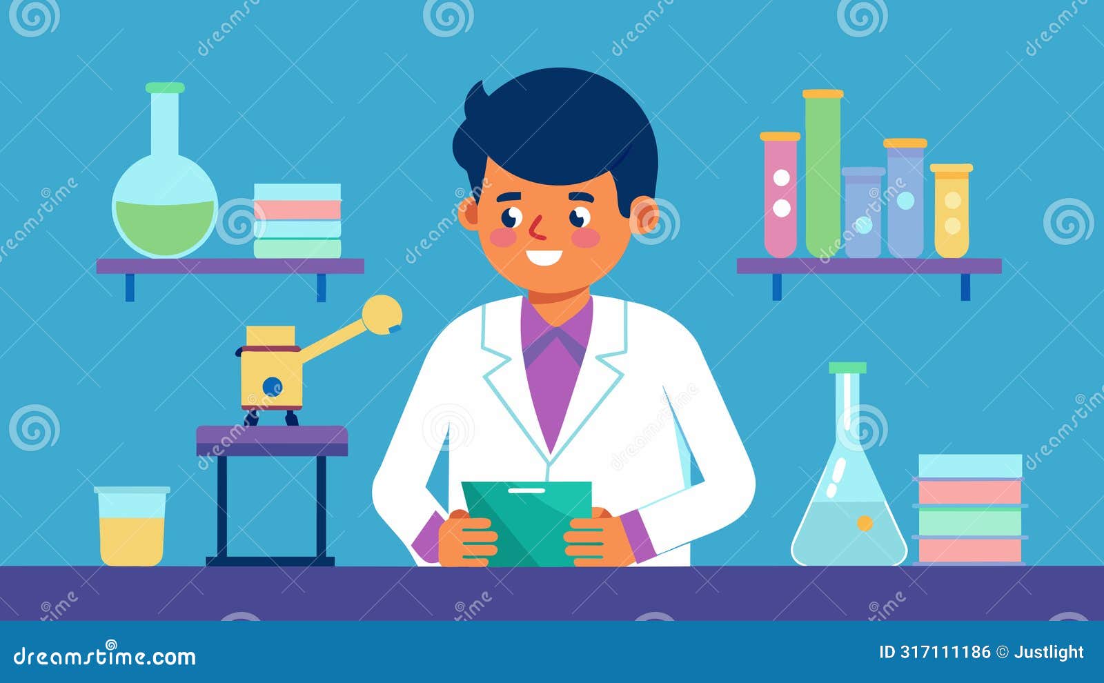a student in a lab coat diligently working in a research laboratory after school saving the money she earns to fund her