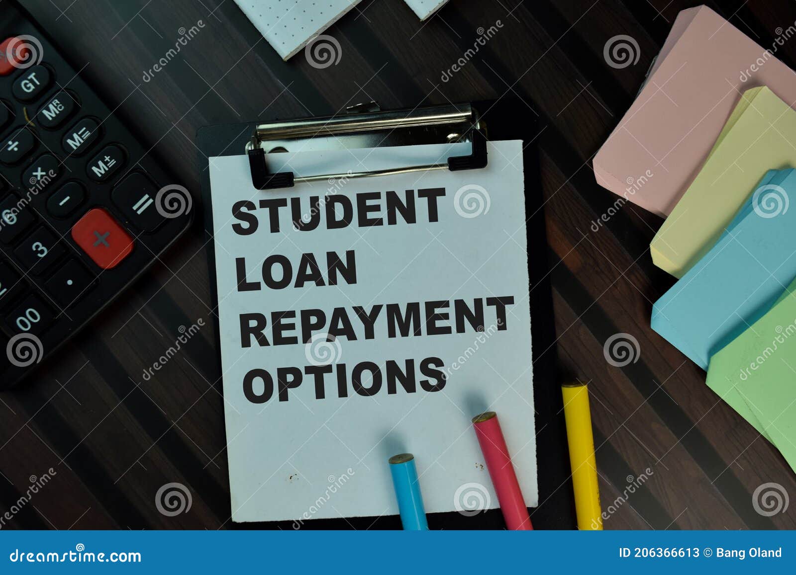 Student Loan Repayment Options Write on a Paperwork Isolated on Wooden ...