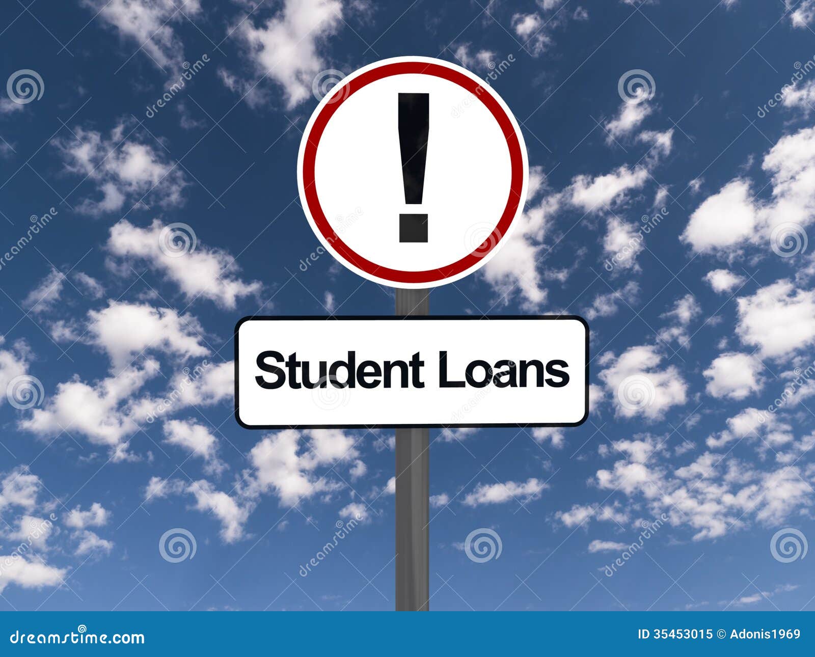 Student loans warning sign stock image. Image of sign 35453015