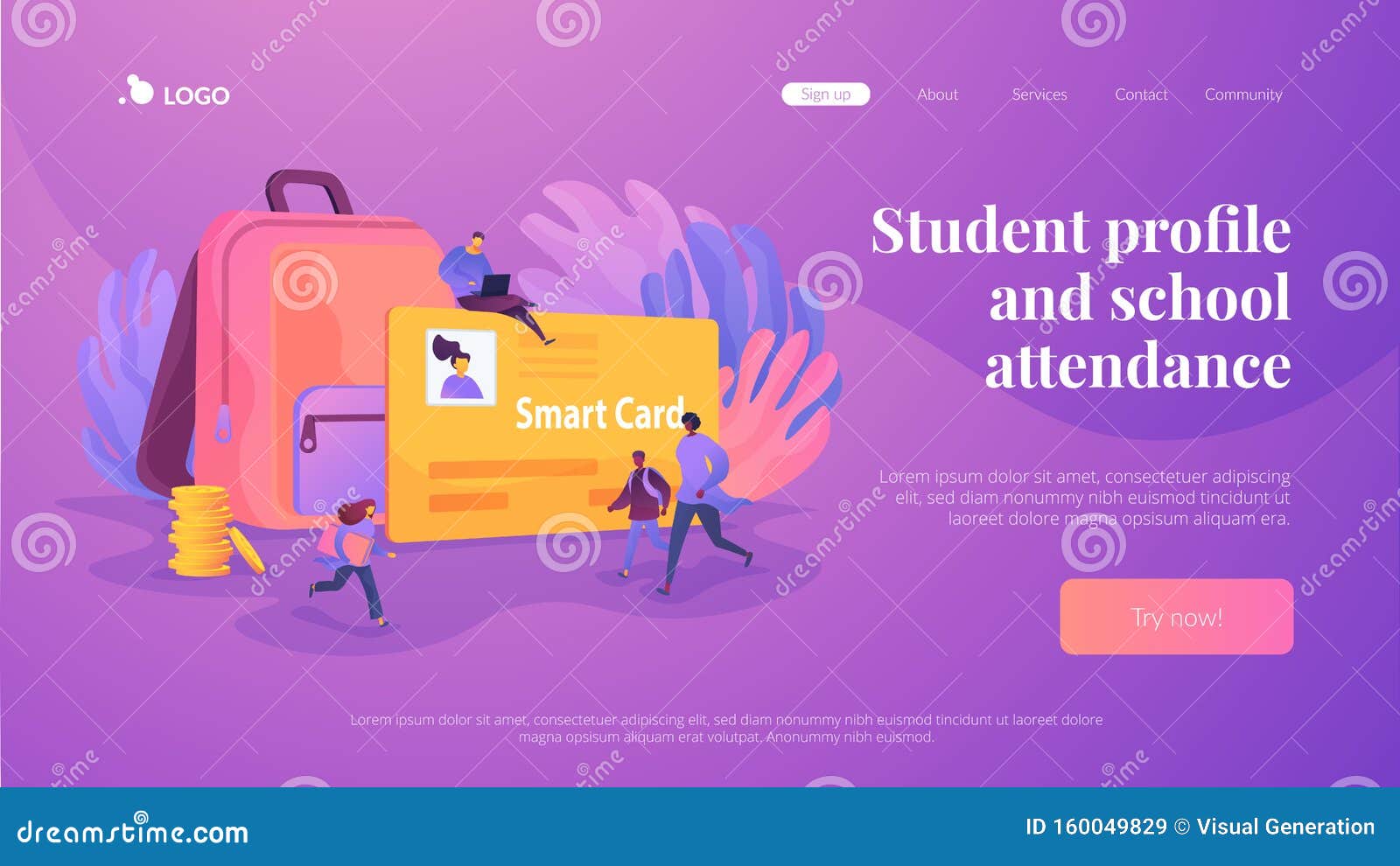 smartcards for schools landing page template.