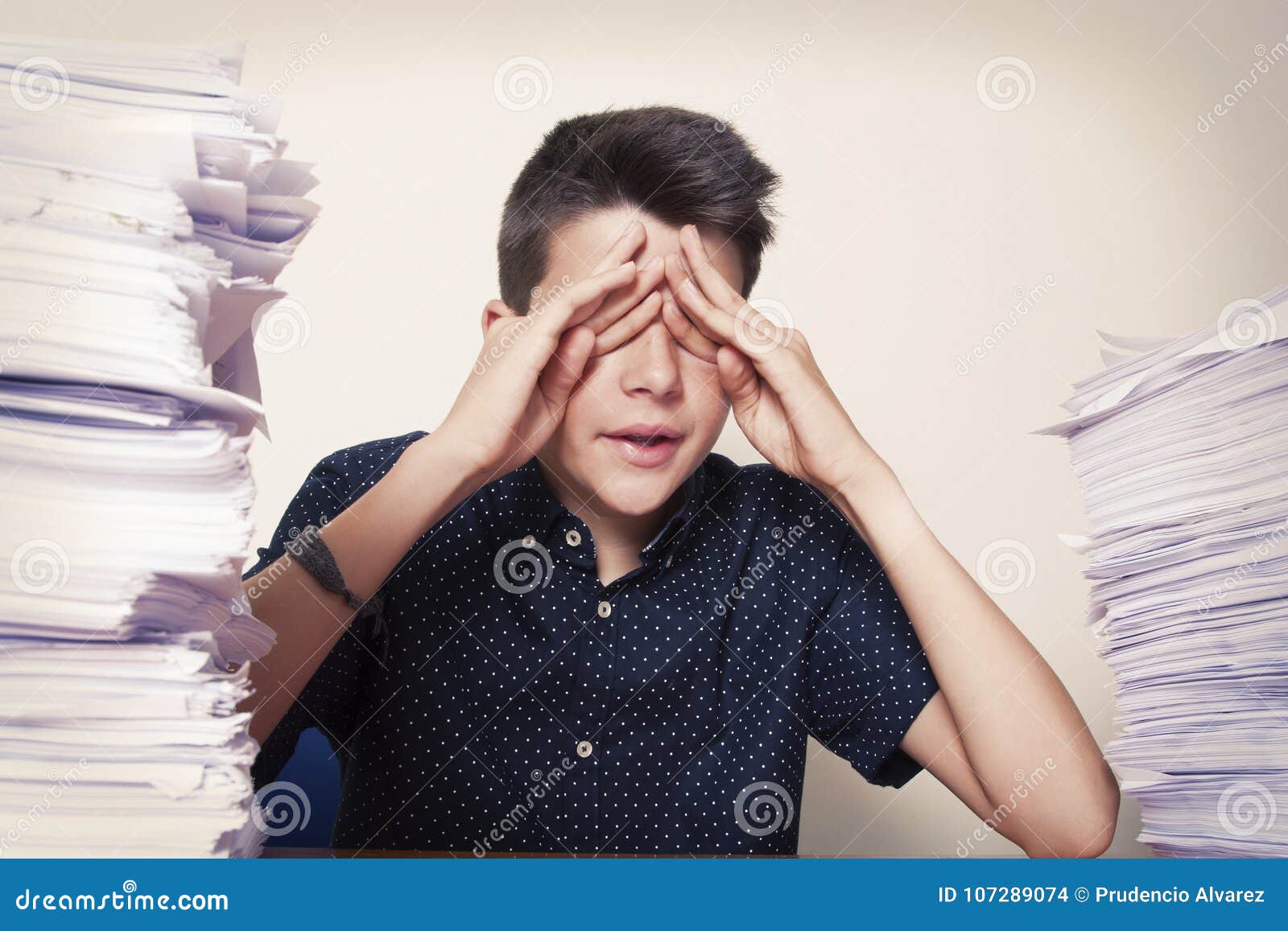 Stressful Student in School Stock Photo Image of evaluation, face