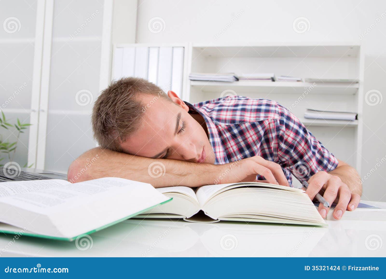 Student Sleeping At Desk Stock Photo Image Of Problem 35321424