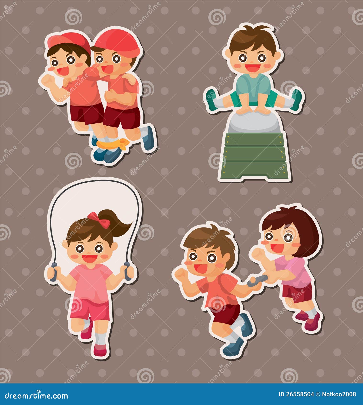 Student Sport Game Stickers Stock Vector Illustration of icon, doodle