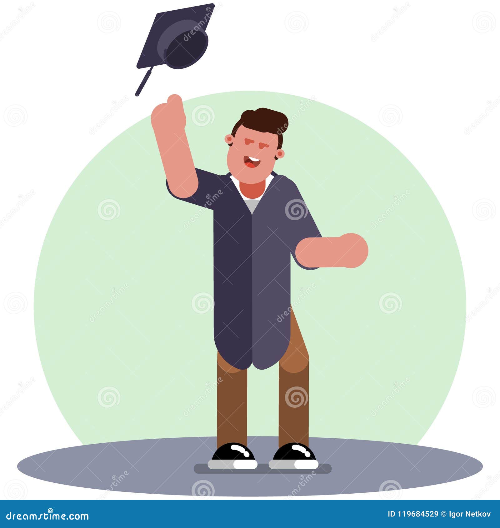 Student throws a hat stock vector. Illustration of black 119684529