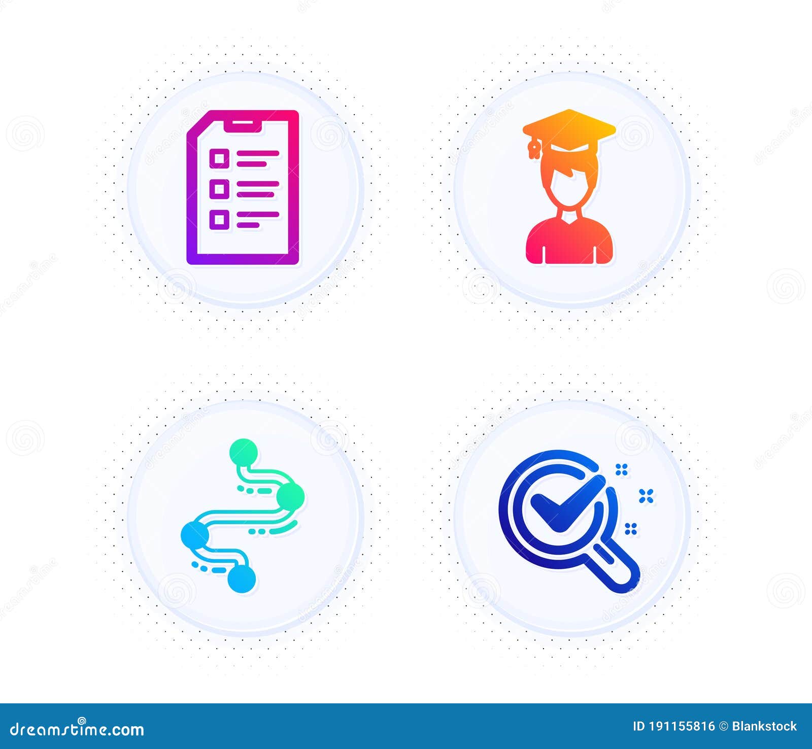 Student, Timeline and Checklist Icons Set. Chemistry Lab Sign