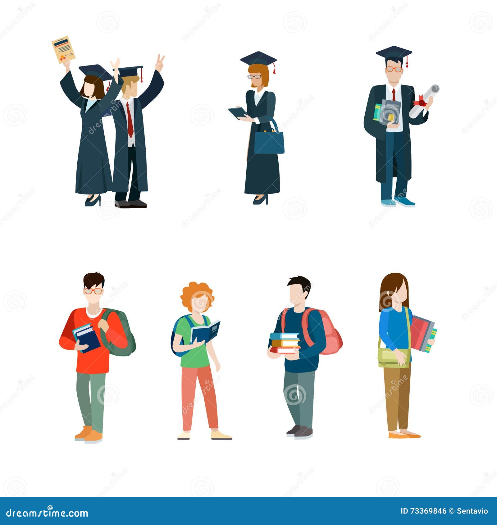 Download Student Vector Icon Set. Graduate Students Mantle Stock Vector - Illustration of positive ...