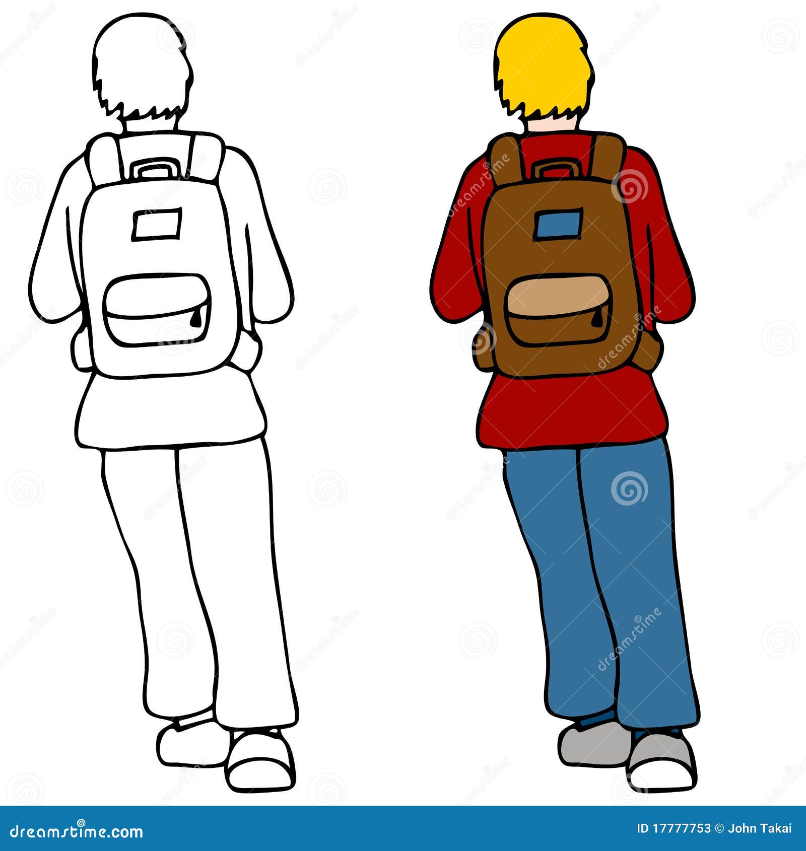 Student Wearing Backpack stock vector. Illustration of graphic 17777753