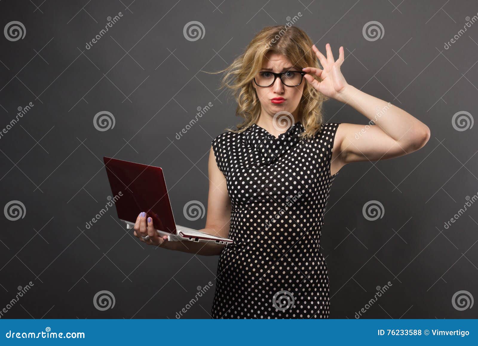 Student Woman in Glasses with Tablet Pc Studying Stock Photo Image of