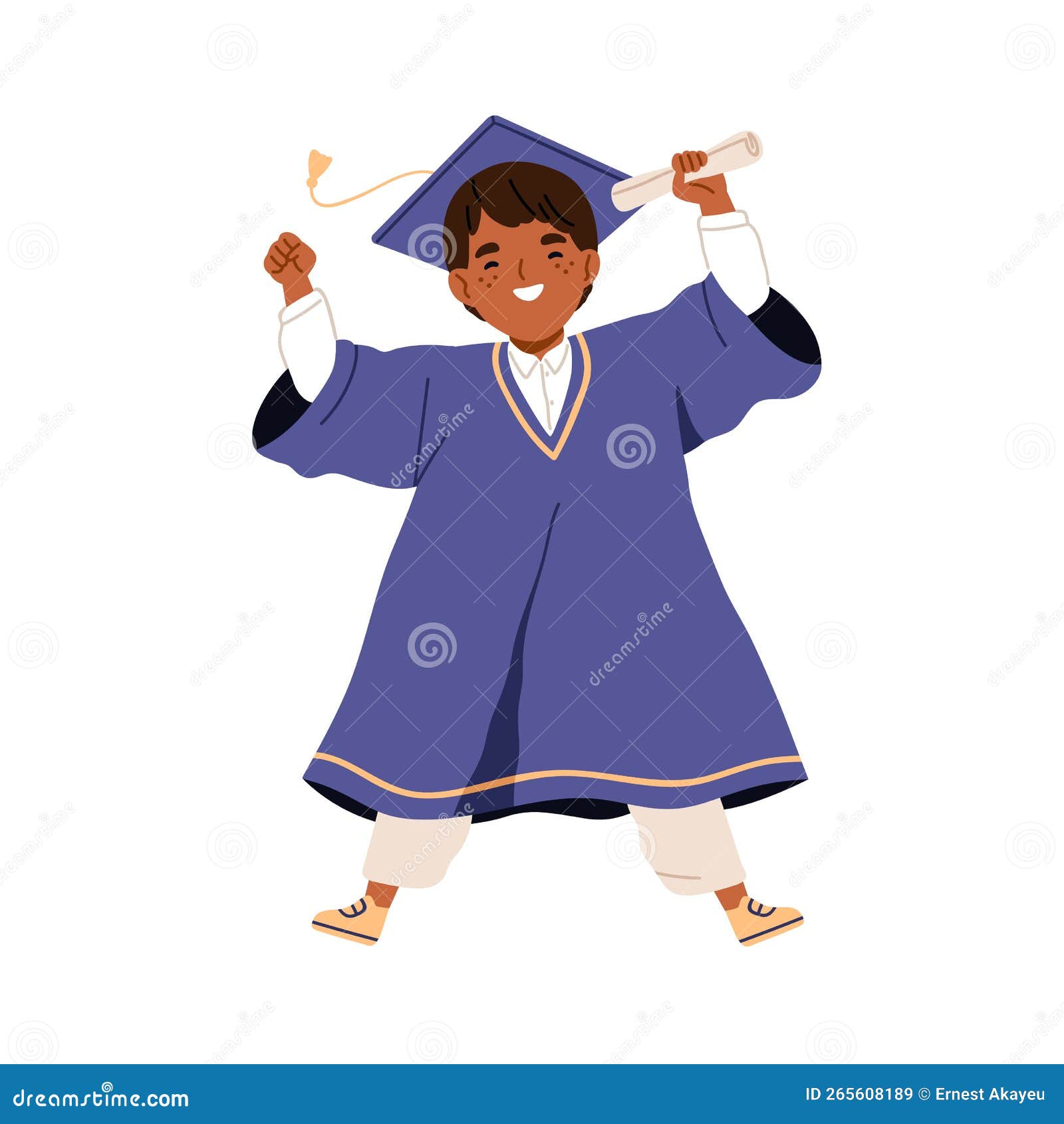 Studente in Toga. Laurea in Preeducazione Con Diploma. Studente Di  Elementare Afro-americano Illustrazione Vettoriale - Illustrazione di  cappello, esaltazione: 265608189