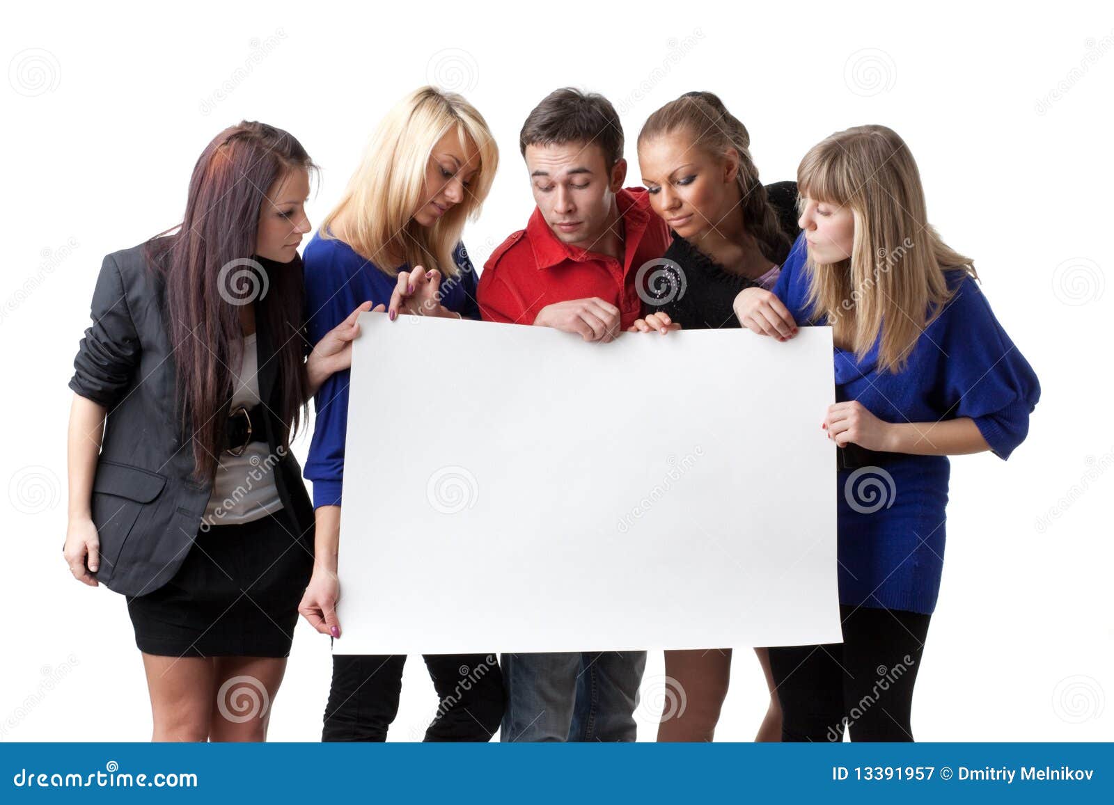 Students with blank sign stock image. Image of notice - 13391957