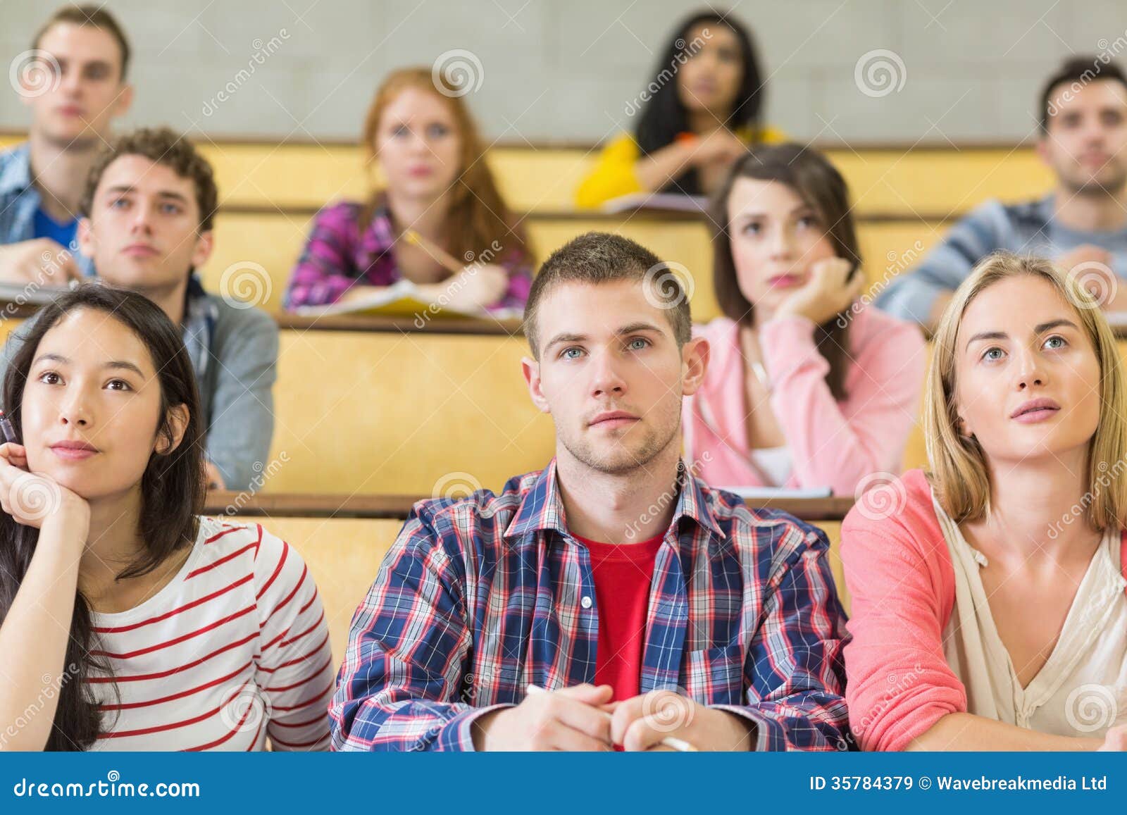 students at the college lecture hall