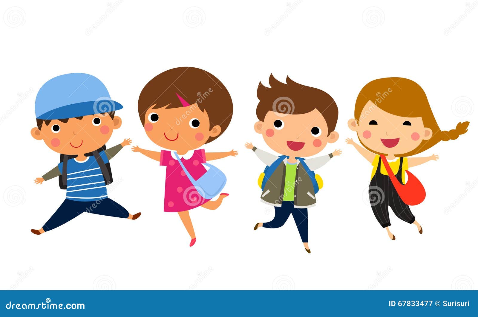 Students Jumping stock vector. Illustration of junior - 67833477