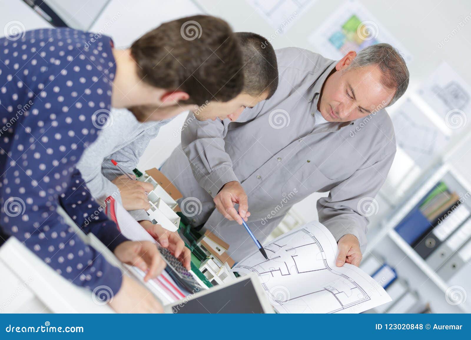 Students and Teacher in Architecture Working on Project Stock Photo Image of modelling