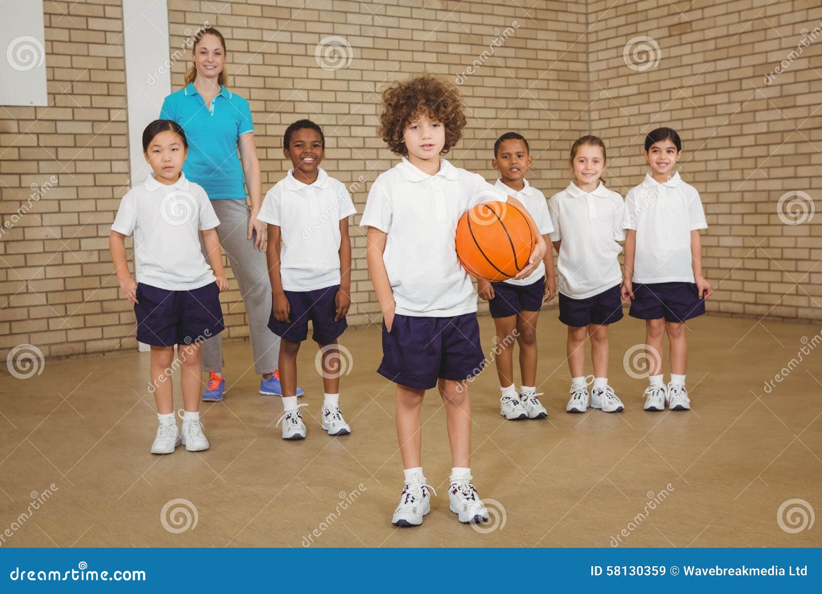 Students Together about To Play Basketball Stock Image Image of
